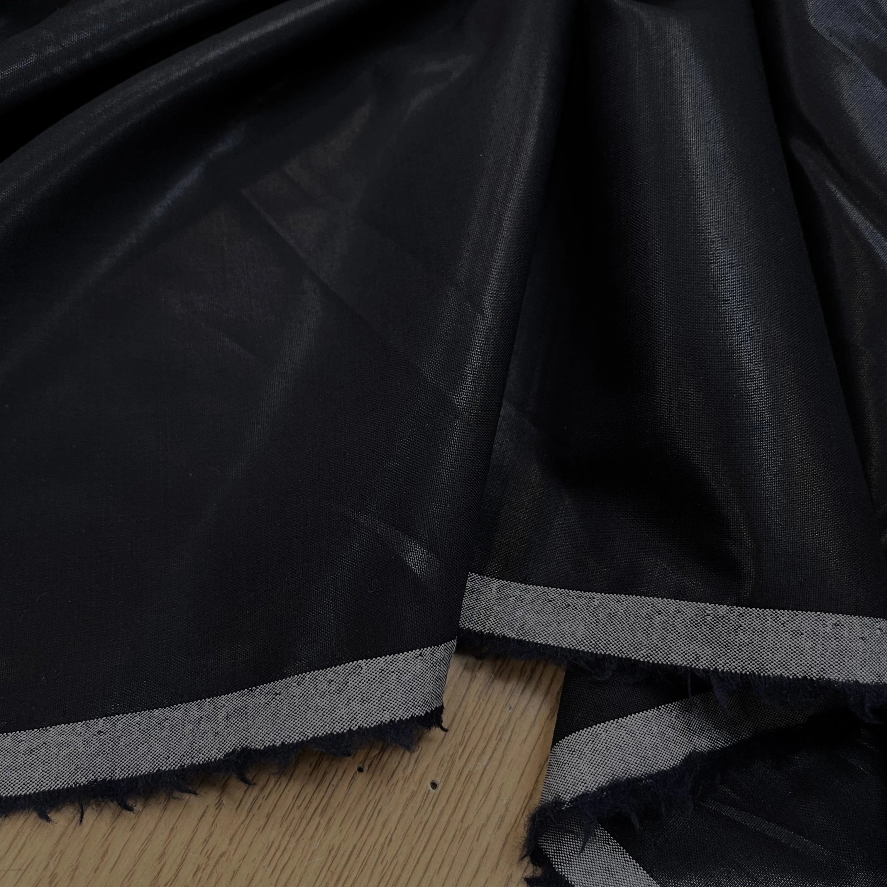 DRAPERIE ITALIENNE 100% LAINE NOIR ANTHRACITE 694 - My Little Coupon