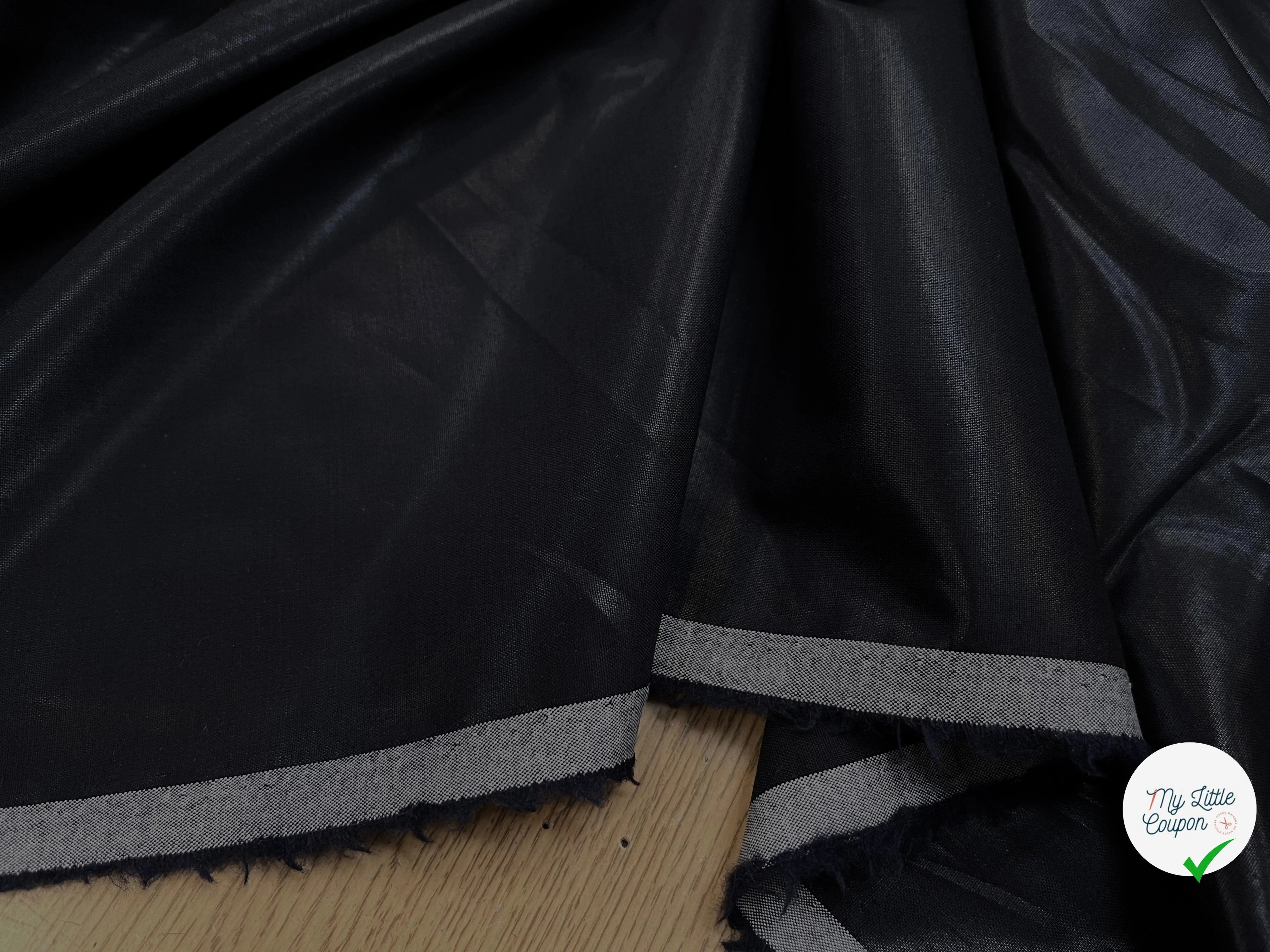 DRAPERIE ITALIENNE 100% LAINE NOIR ANTHRACITE 694 - My Little Coupon