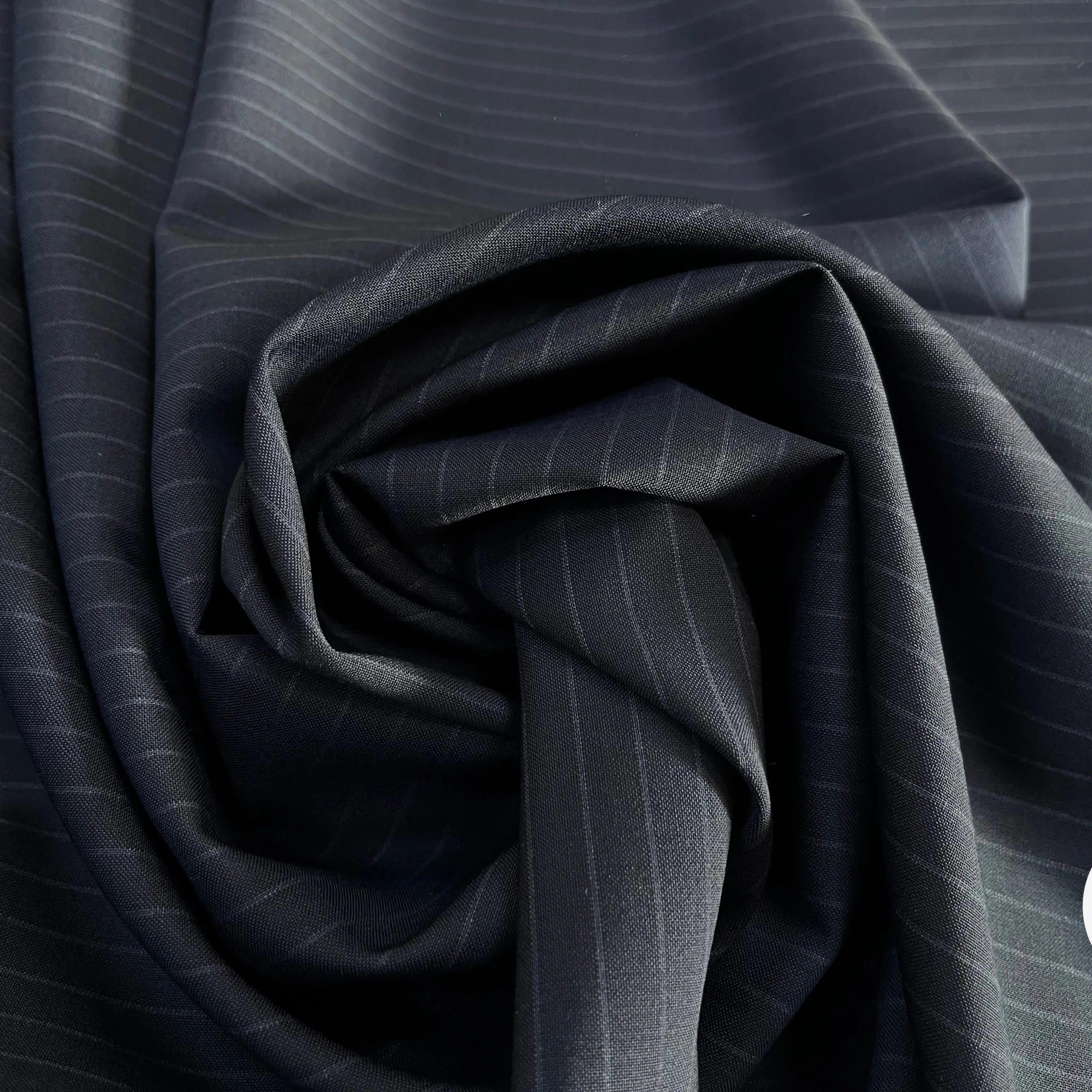 DRAPERIE LAINE FINES RAYURES BLEU MARINE STRETCH DEPERLANTE - My Little Coupon