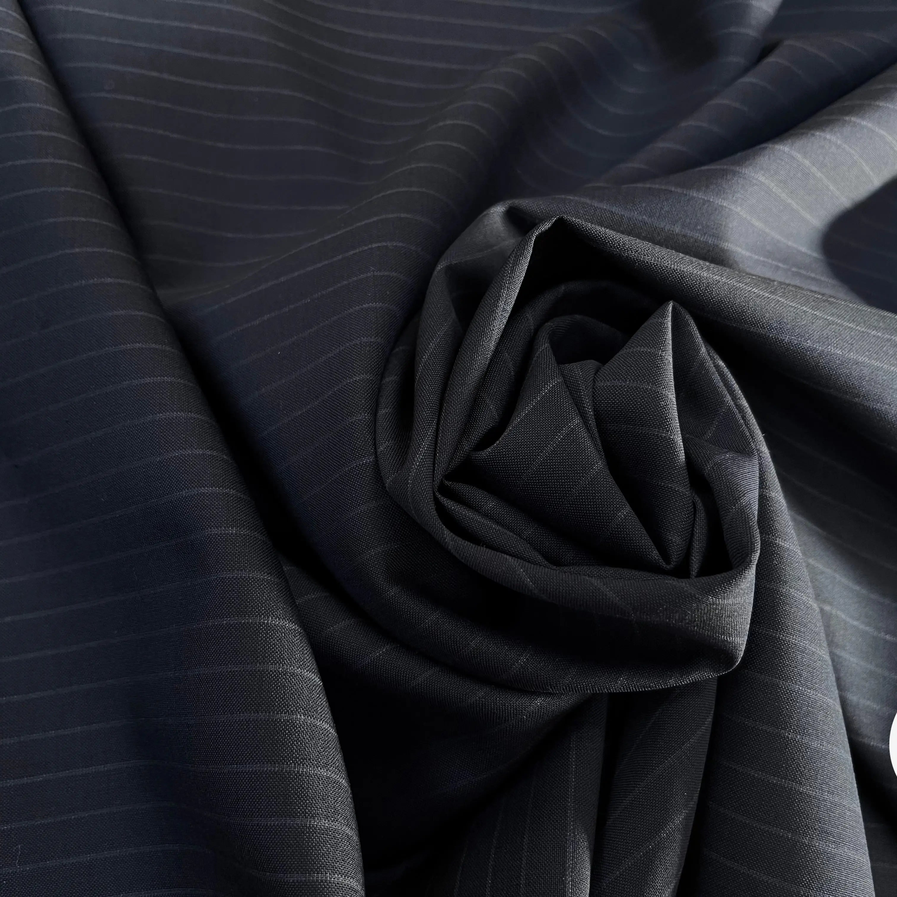 DRAPERIE LAINE FINES RAYURES BLEU MARINE STRETCH DEPERLANTE - My Little Coupon