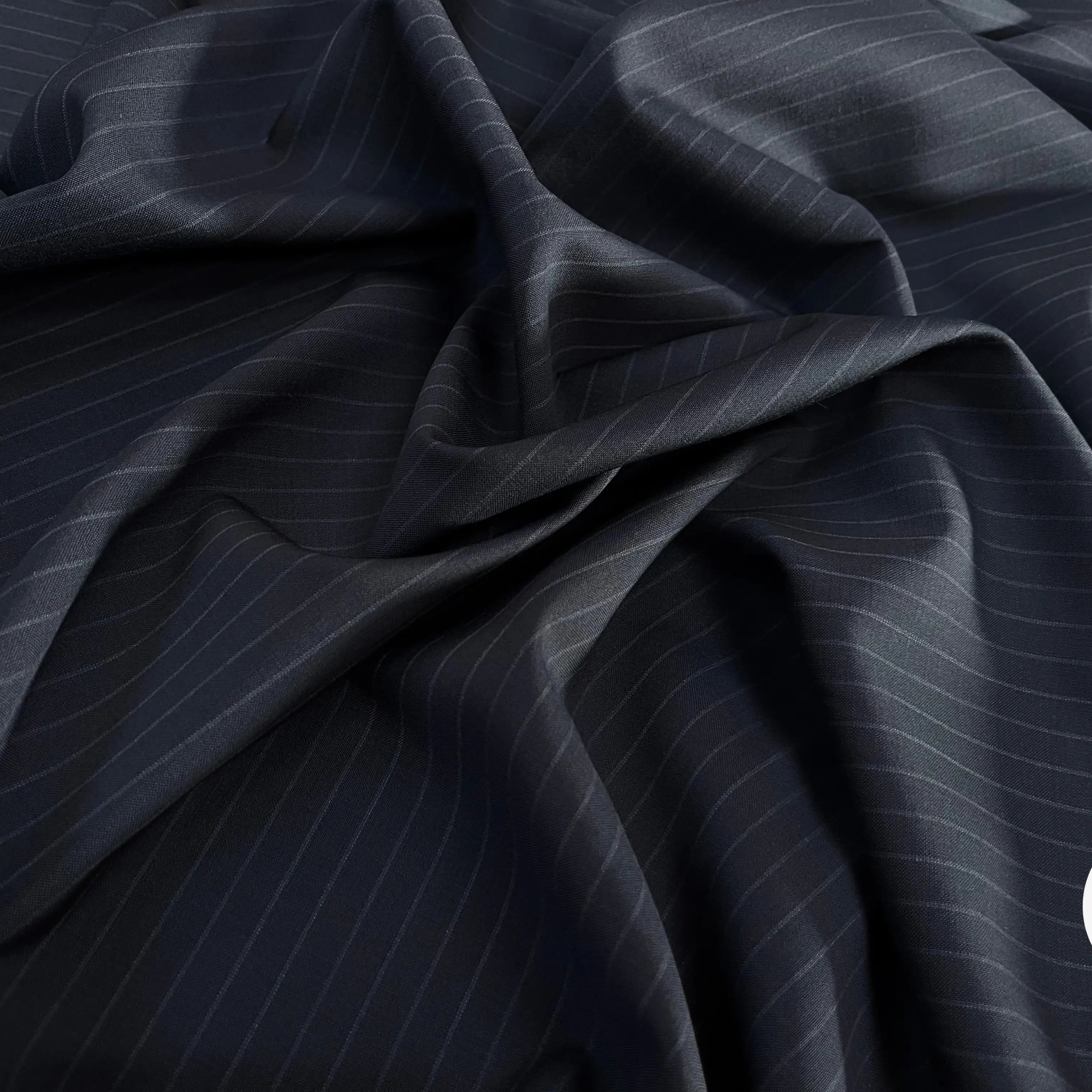 DRAPERIE LAINE FINES RAYURES BLEU MARINE STRETCH DEPERLANTE - My Little Coupon