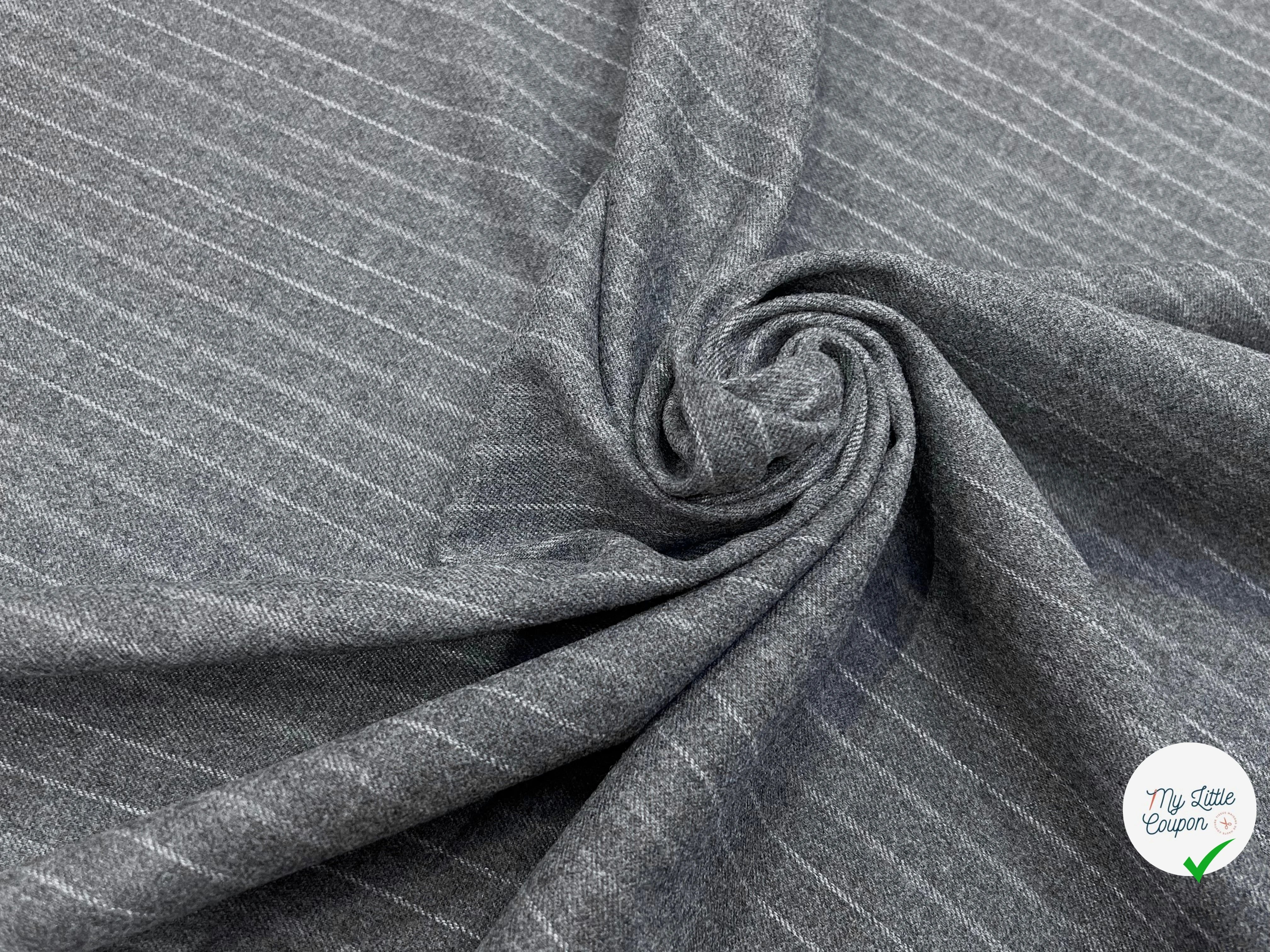 DRAPERIE LOURDE POLYVISCOSE RAYURES BLANCHES EFFET DUVTEUX - My Little Coupon