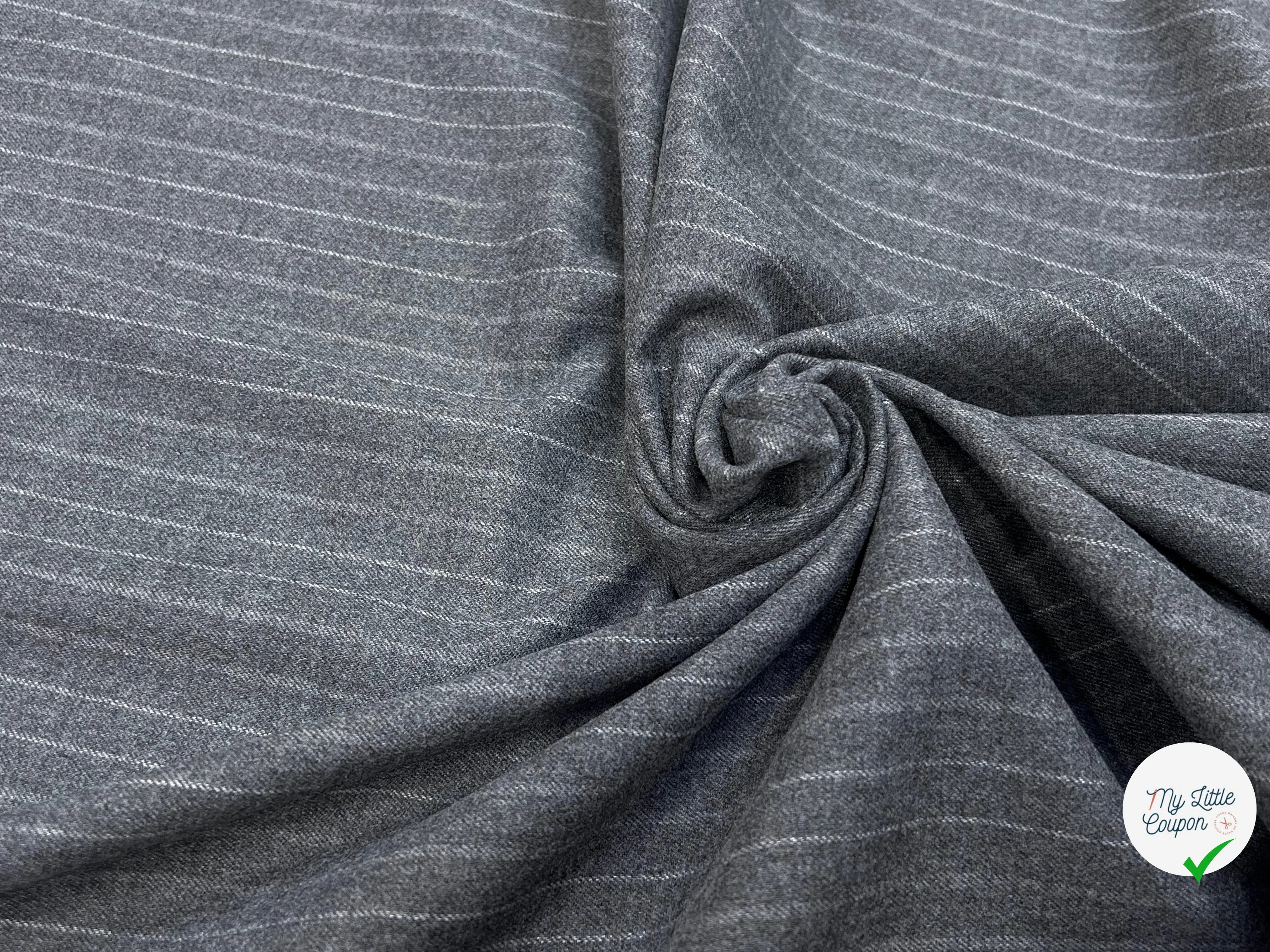 DRAPERIE LOURDE POLYVISCOSE RAYURES BLANCHES EFFET DUVTEUX - My Little Coupon