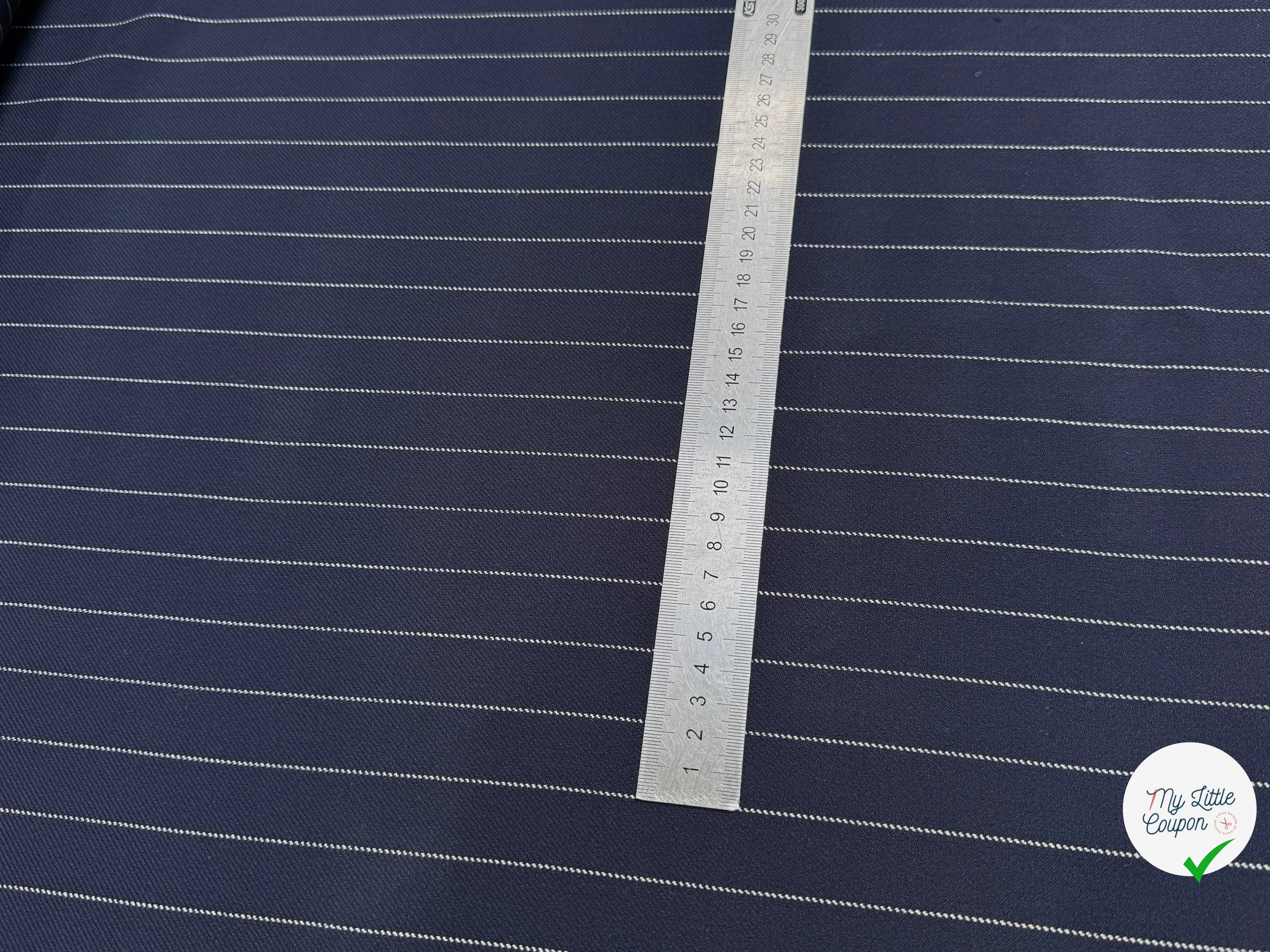 DRAPERIE POLYVISCOSE LOURDE STRETCH MARINE À RAYURES - My Little Coupon