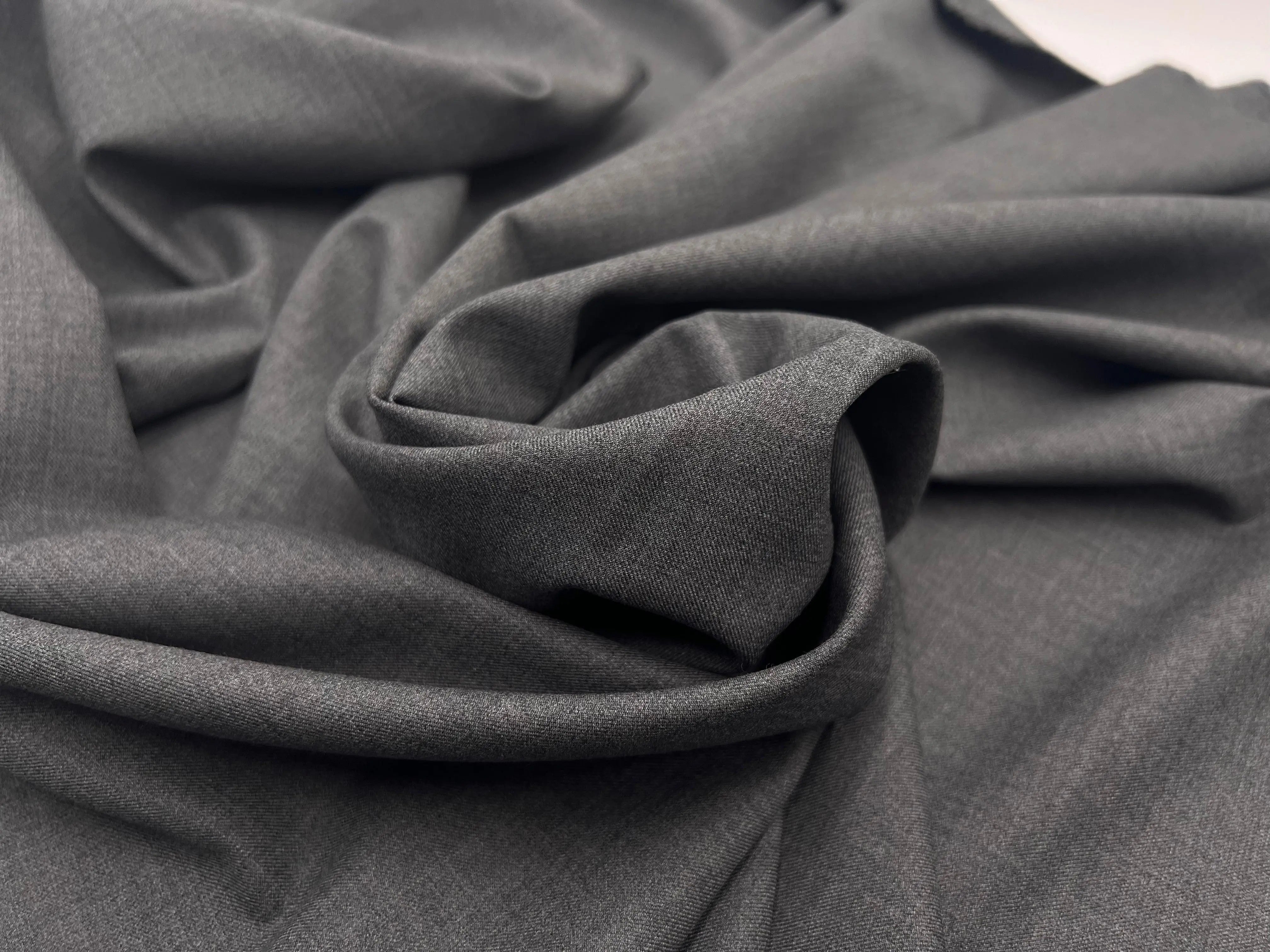 DRAPERIE PURE LAINE FINEMENT SERGÉE GRIS CLAIR - coupon de tissu de 3 mètres - My Little Coupon - tissu - coudre