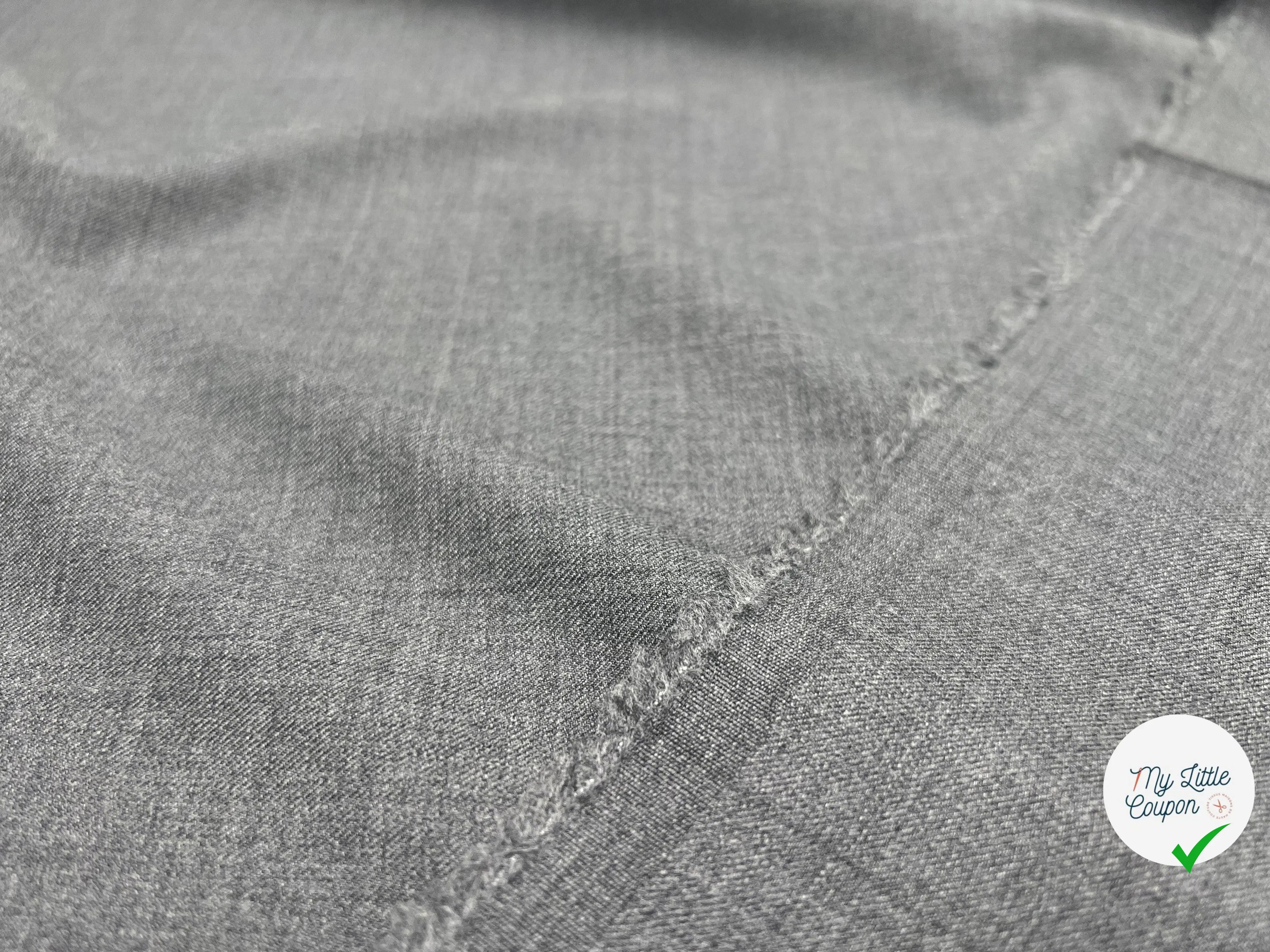 DRAPERIE PURE LAINE FINEMENT SERGÉE GRIS CLAIR - coupon de tissu de 3 mètres - My Little Coupon - tissu - coudre