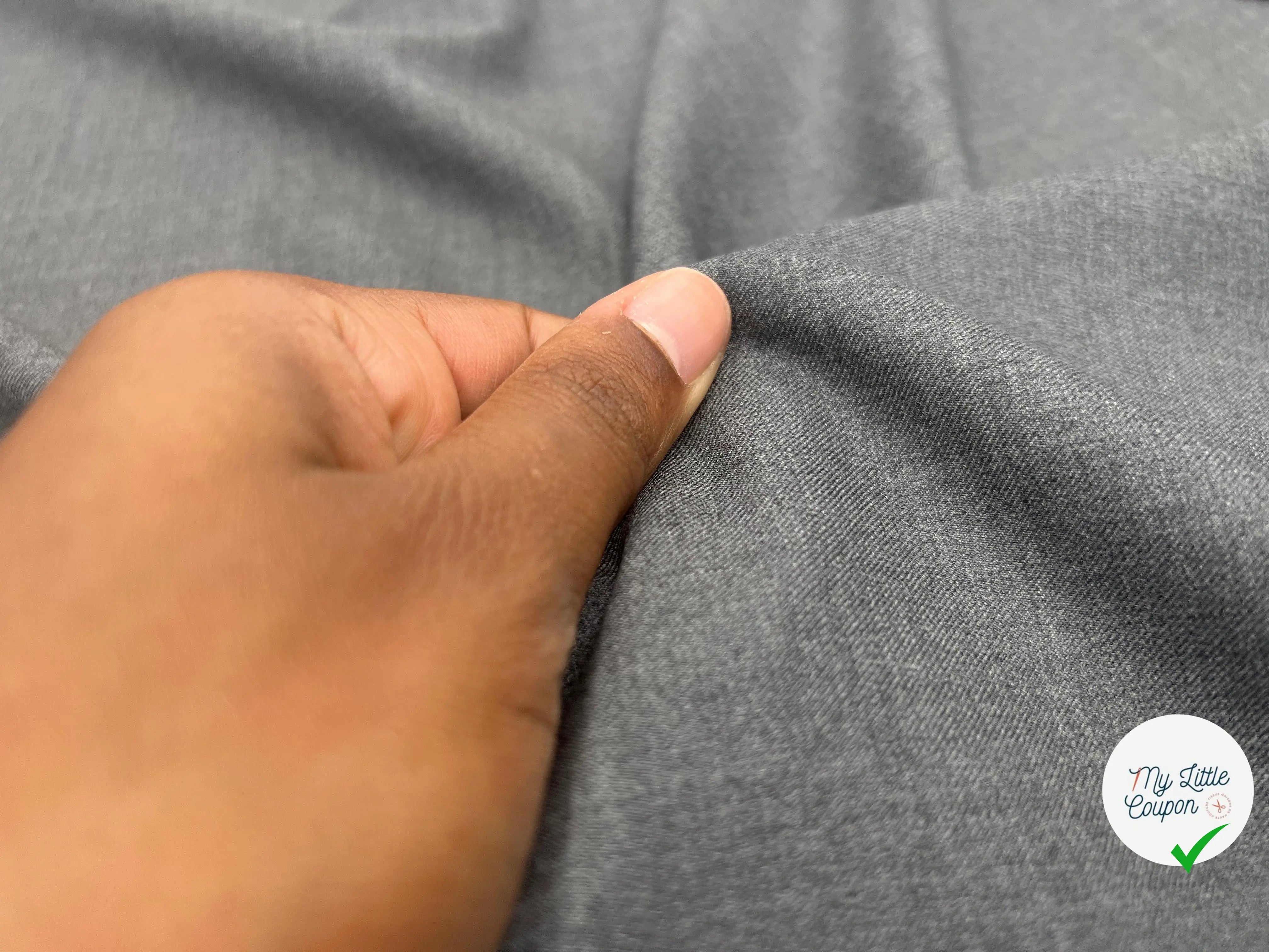 DRAPERIE PURE LAINE FINEMENT SERGÉE GRIS CLAIR - coupon de tissu de 3 mètres - My Little Coupon - tissu - coudre
