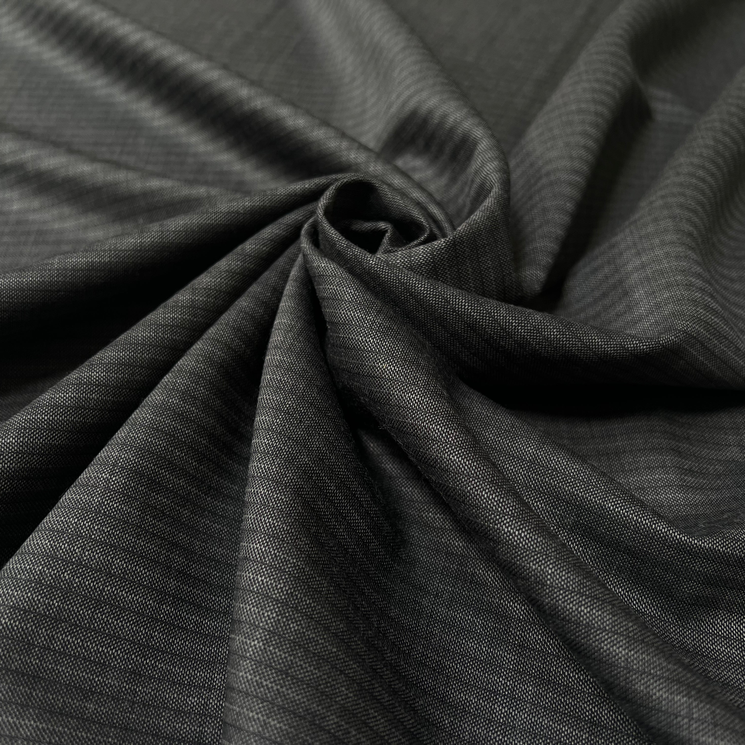 DRAPERIE RAYÉE GRIS ANTHRACITE 100% LAINE - My Little Coupon