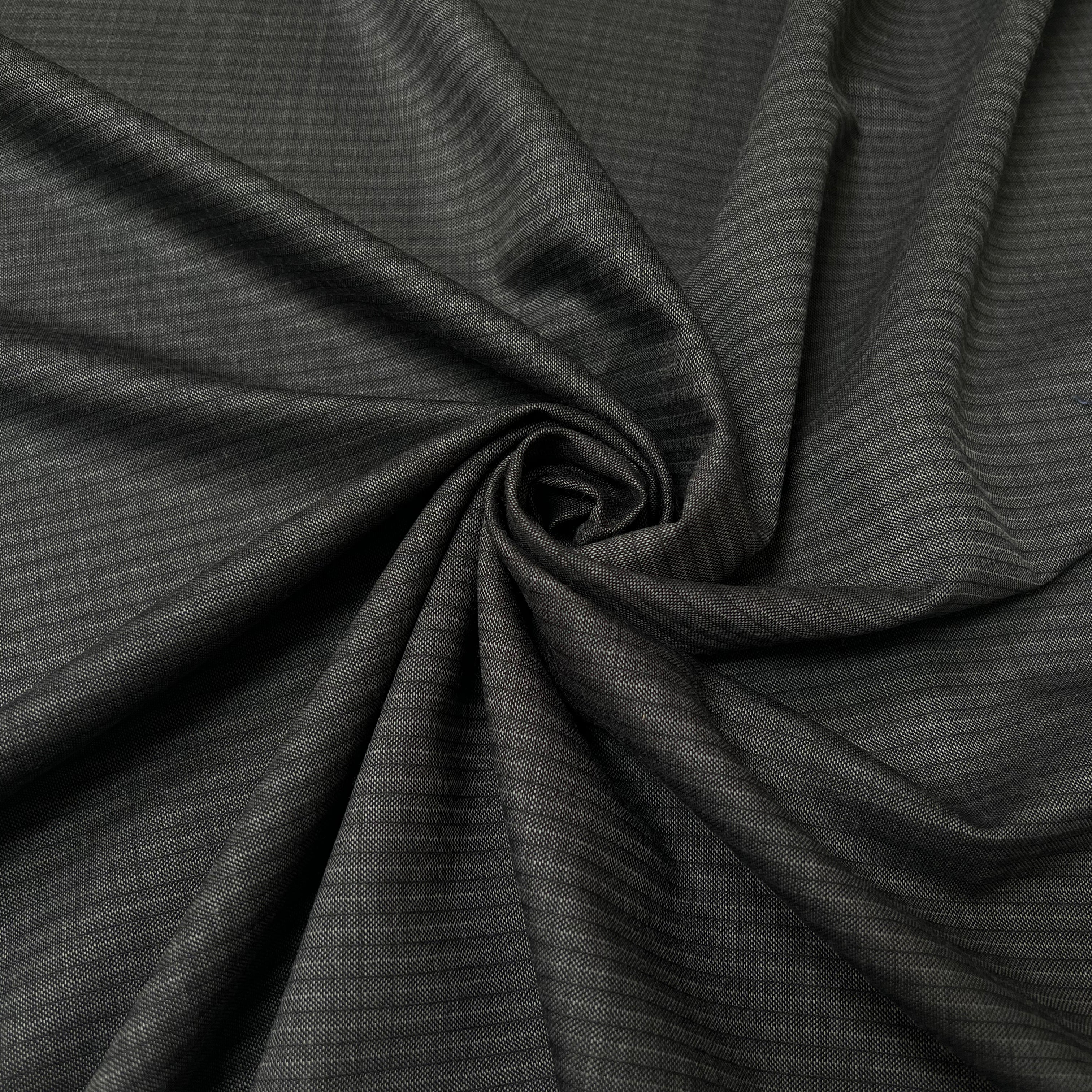 DRAPERIE RAYÉE GRIS ANTHRACITE 100% LAINE - My Little Coupon