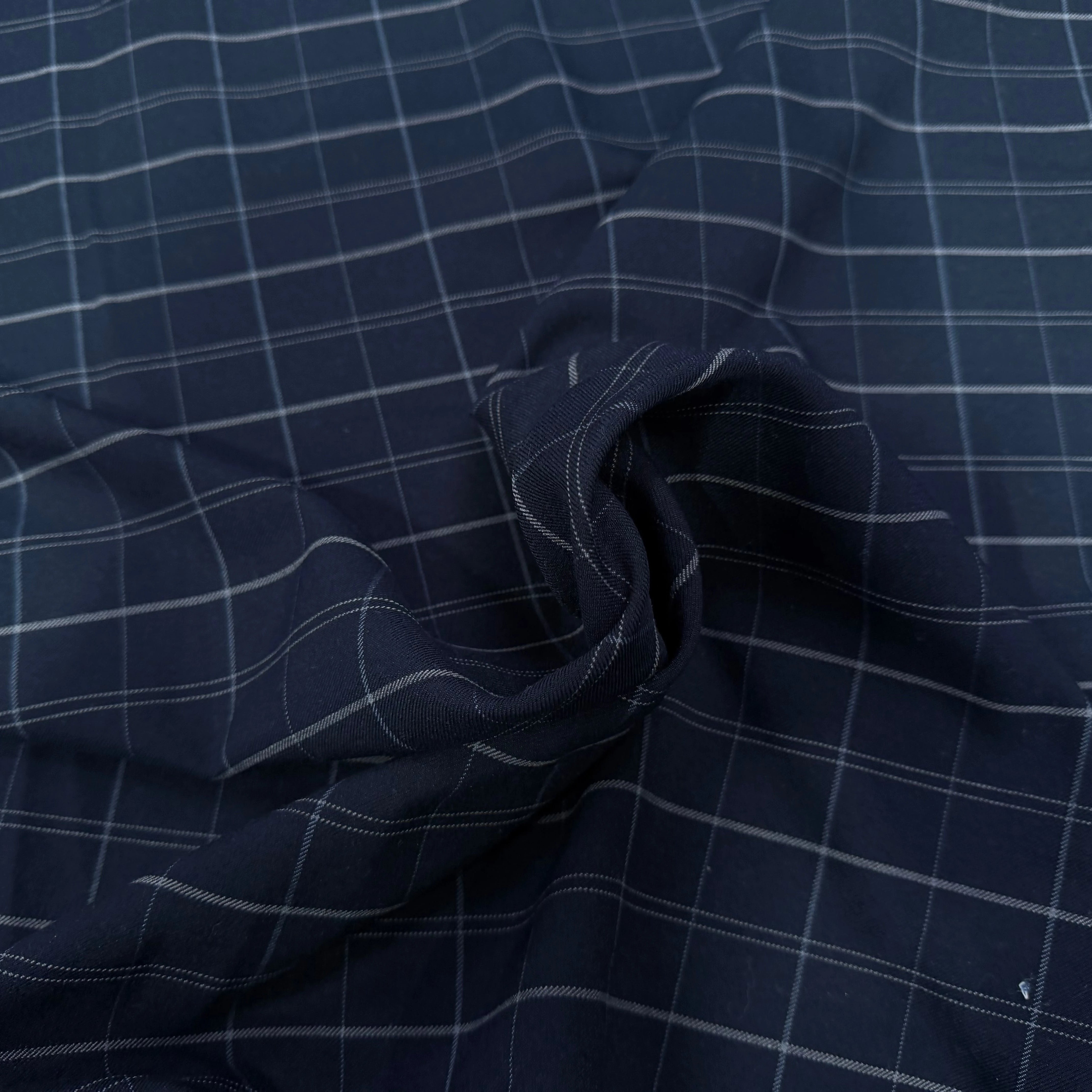 DRAPERIE SERGÉ CARREAUX NAVY - My Little Coupon