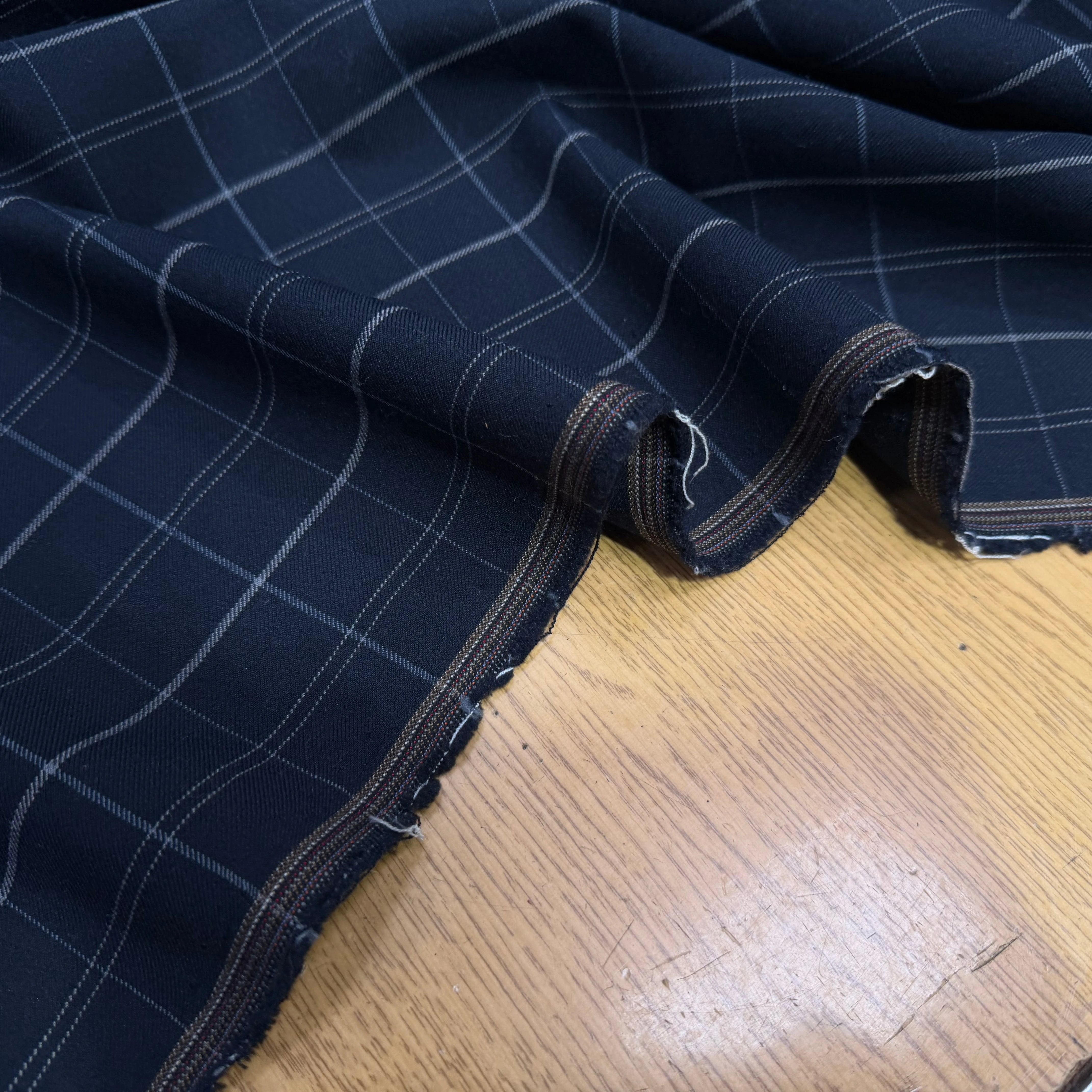 DRAPERIE SERGÉ CARREAUX NAVY - My Little Coupon