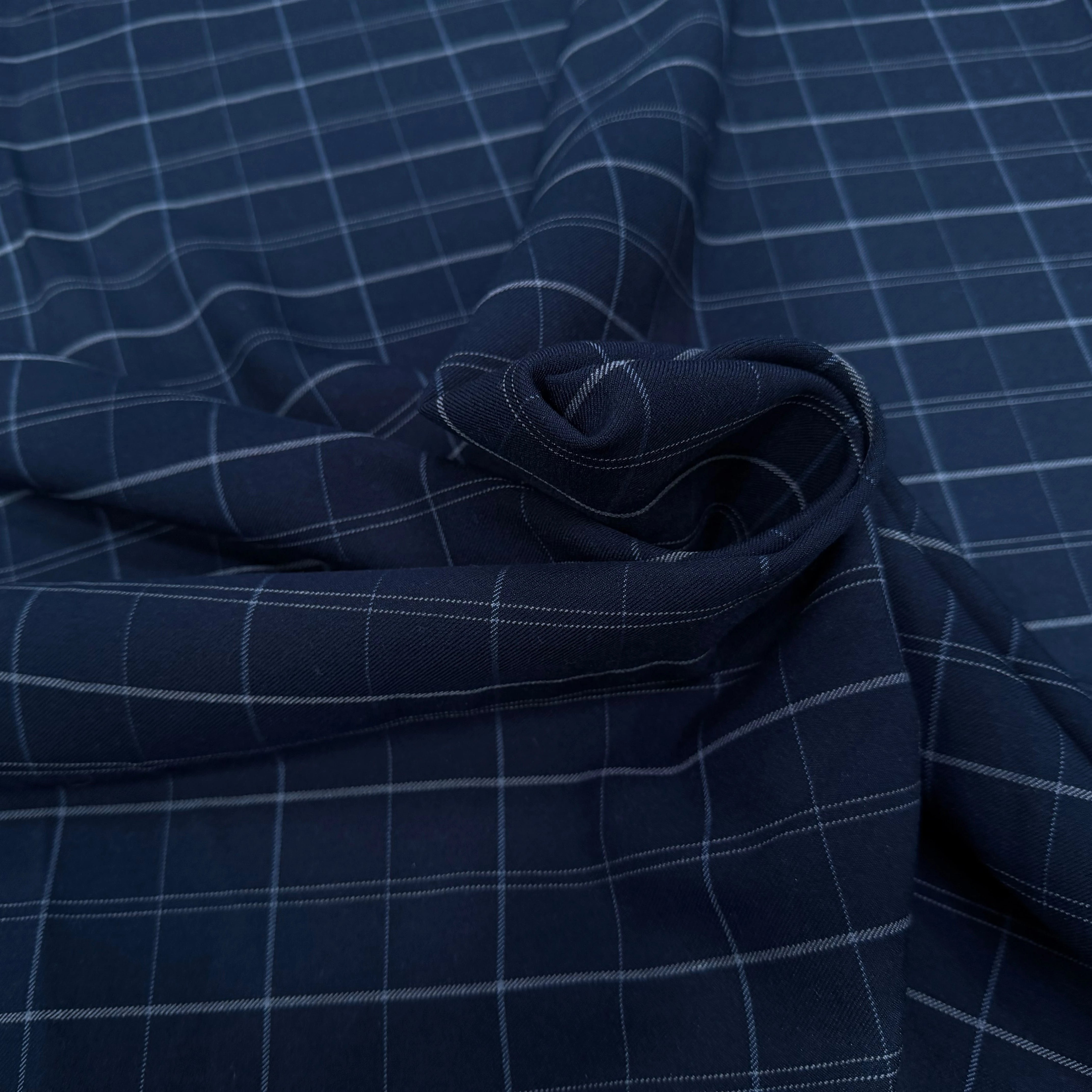 DRAPERIE SERGÉ CARREAUX NAVY - My Little Coupon