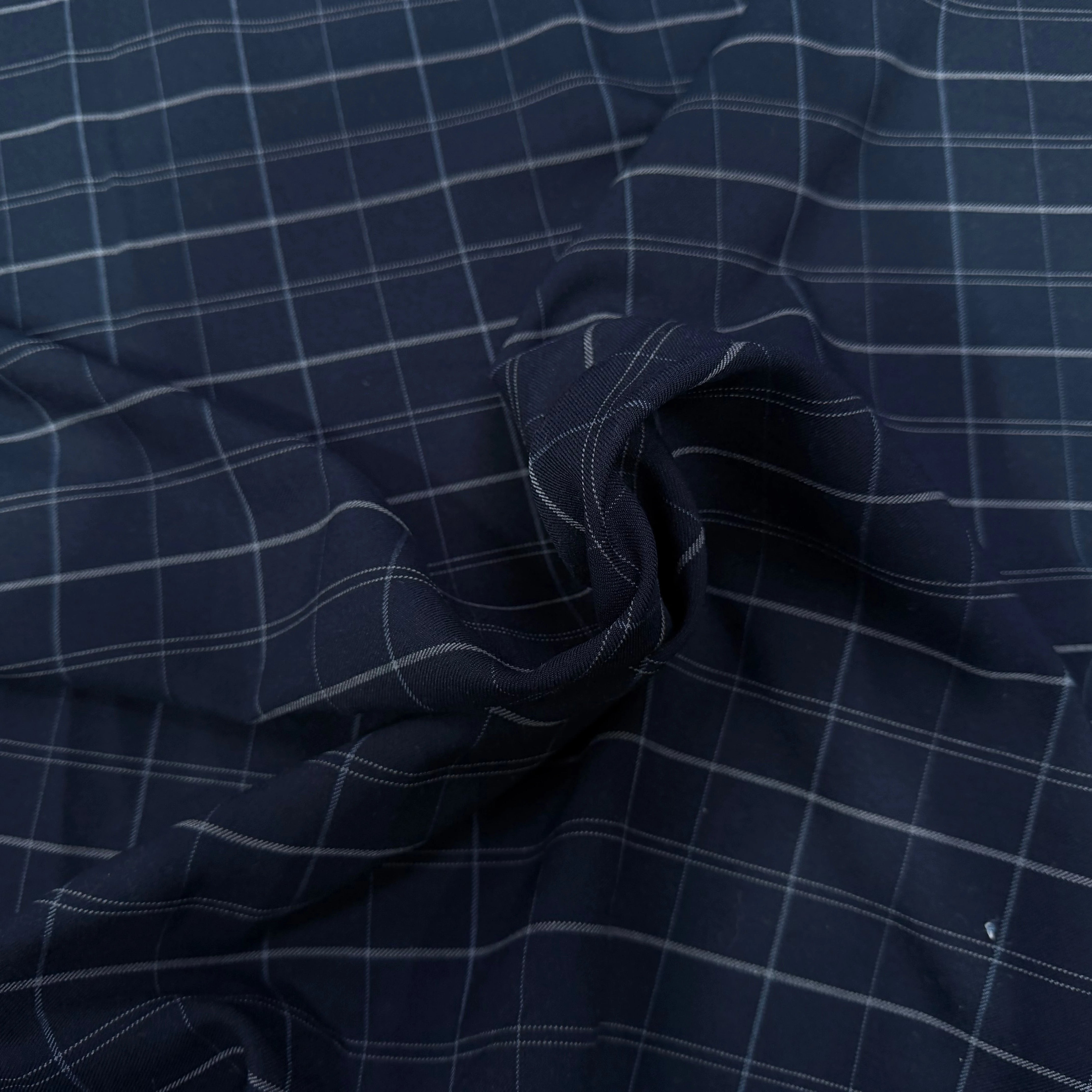 DRAPERIE SERGÉ CARREAUX NAVY - My Little Coupon