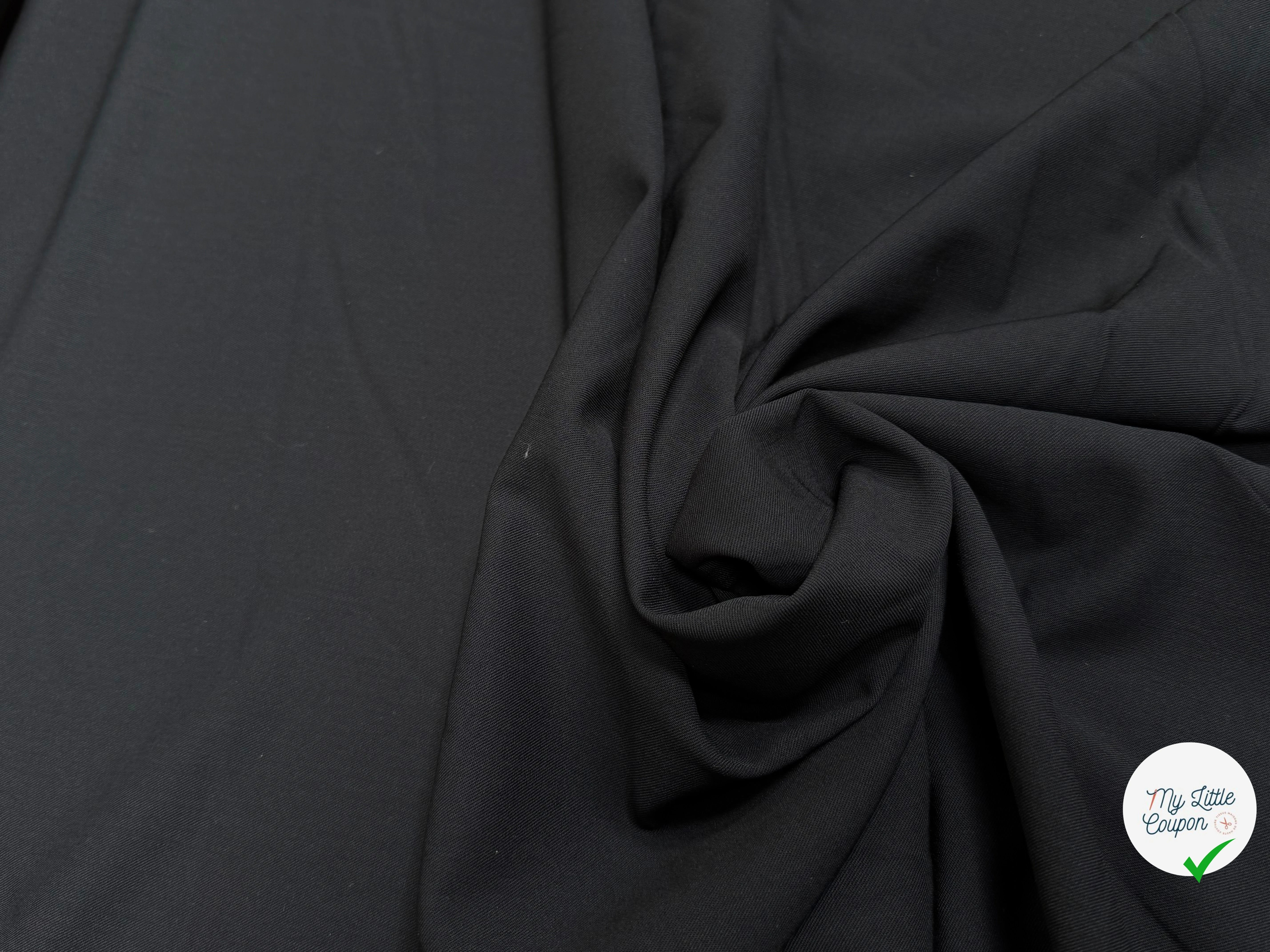 DRAPERIE SERGÉE DE LAINE STRETCH NOIRE BEAU TOMBÉ - My Little Coupon