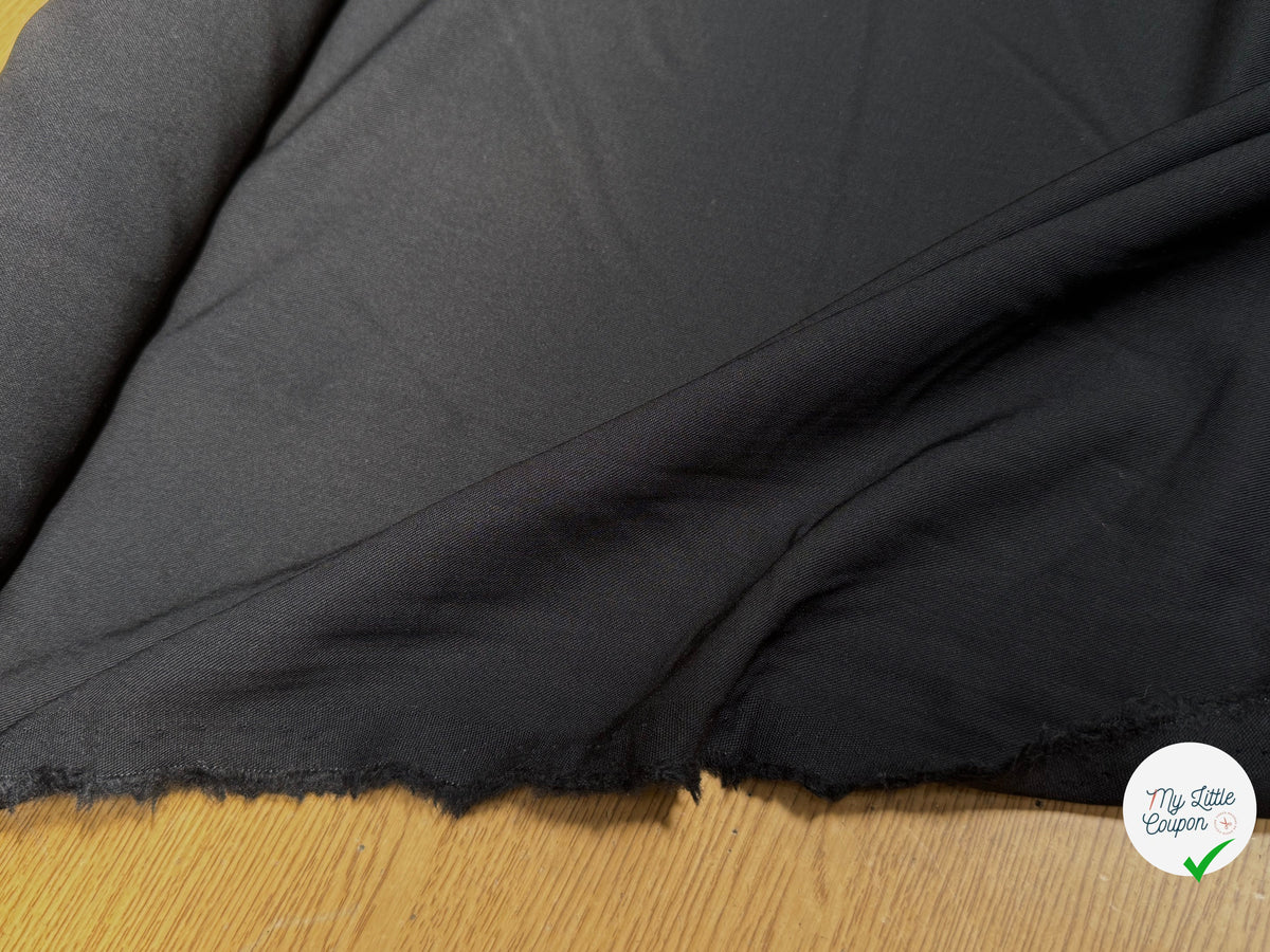 DRAPERIE SERGÉE DE LAINE STRETCH NOIRE BEAU TOMBÉ - My Little Coupon