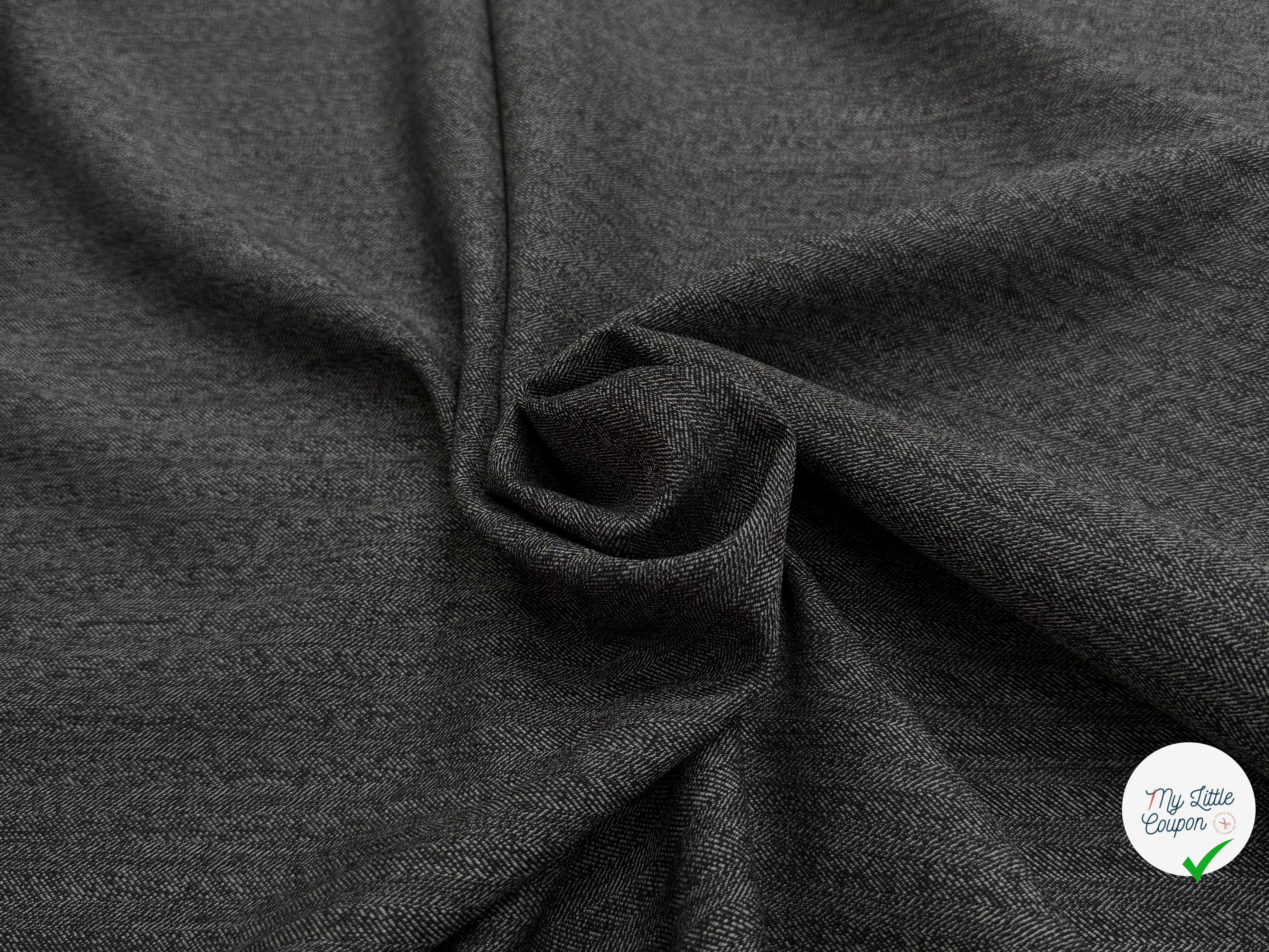 DRAPERIE SERGÉE DE LAINE TRÈS BELLE TENUE GRIS CHINÉ - My Little Coupon