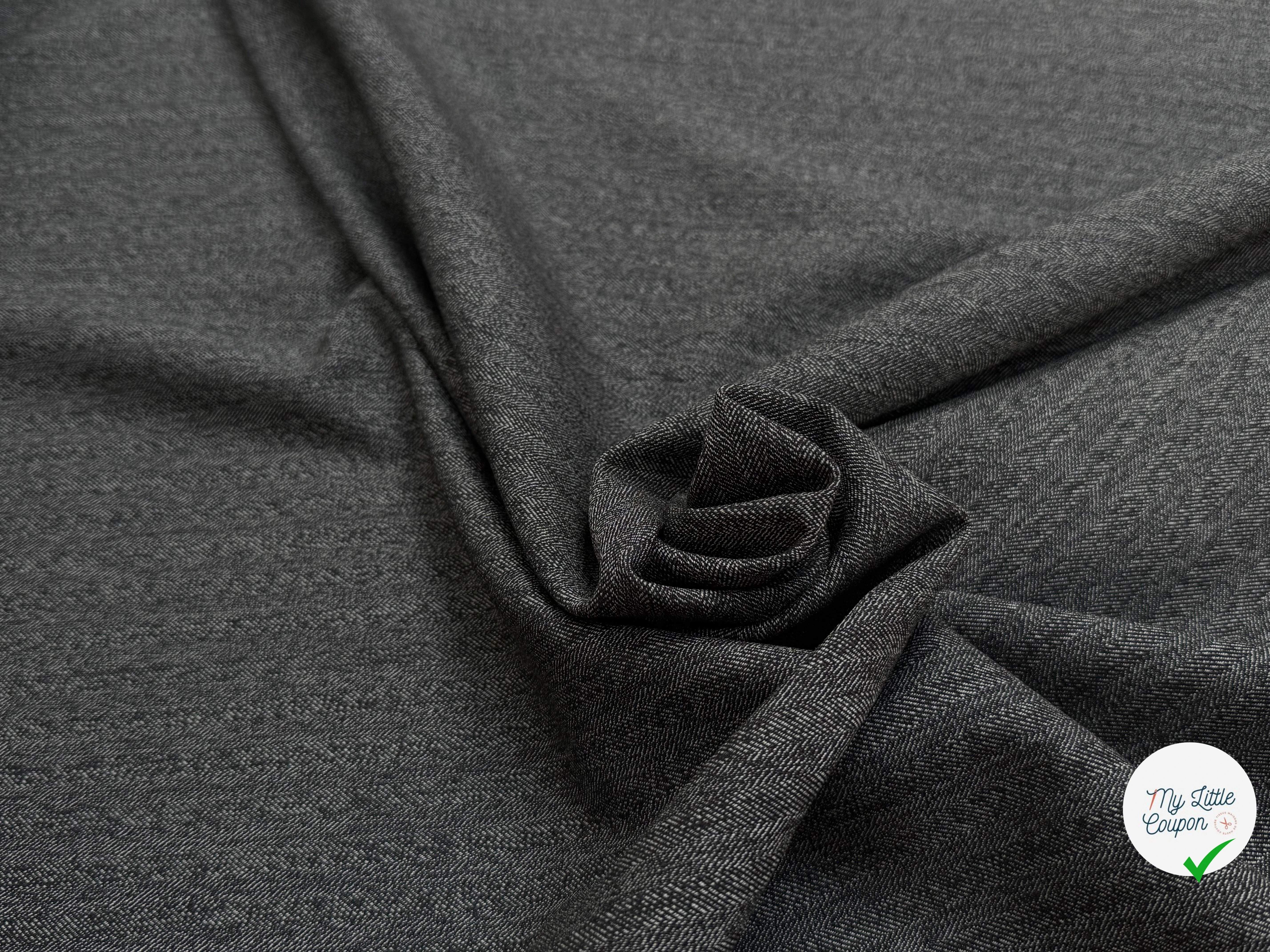 DRAPERIE SERGÉE DE LAINE TRÈS BELLE TENUE GRIS CHINÉ - My Little Coupon