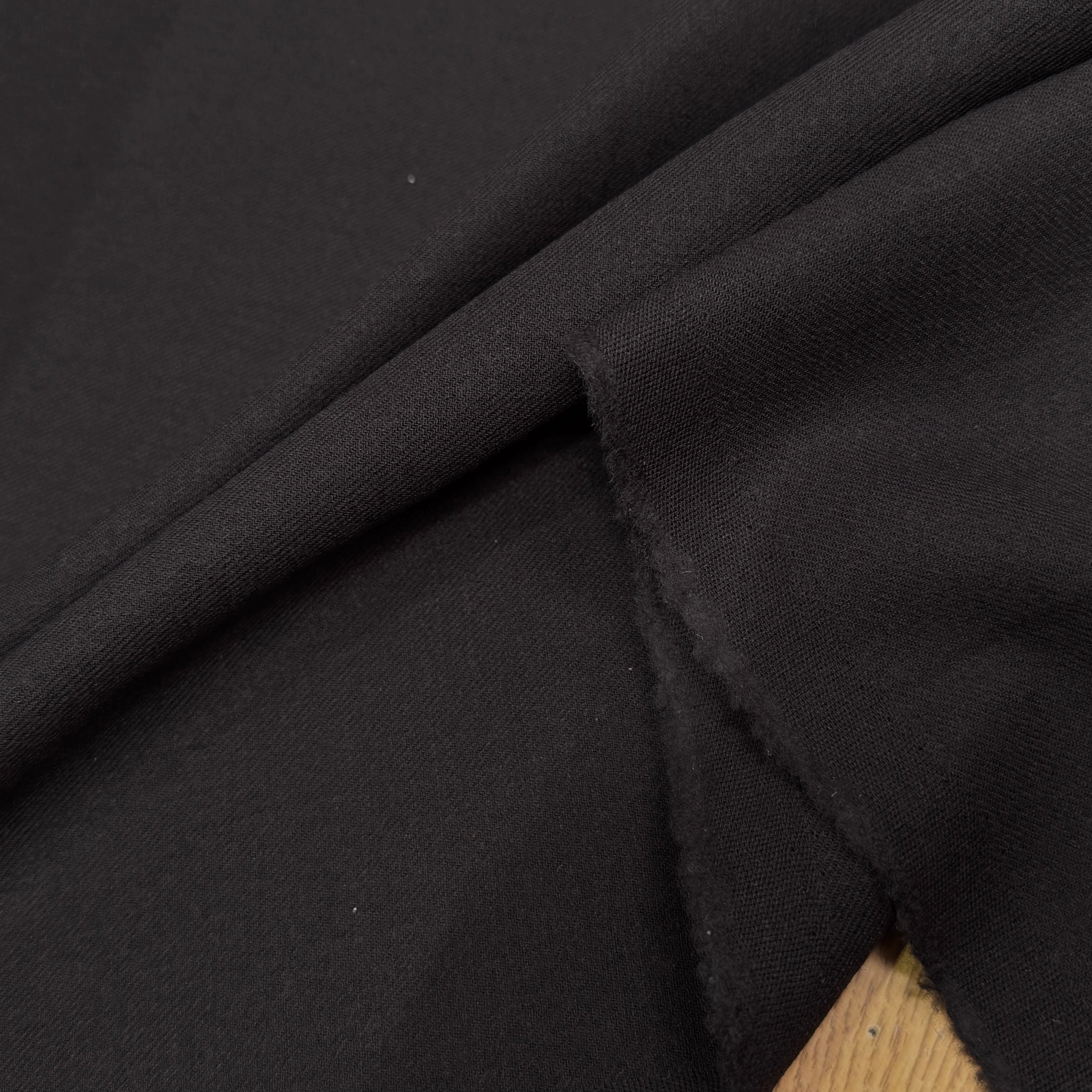 DRAPERIE SERGÉE MARRON LAINE VIERGE LÉGÈREMENT STRETCH - My Little Coupon