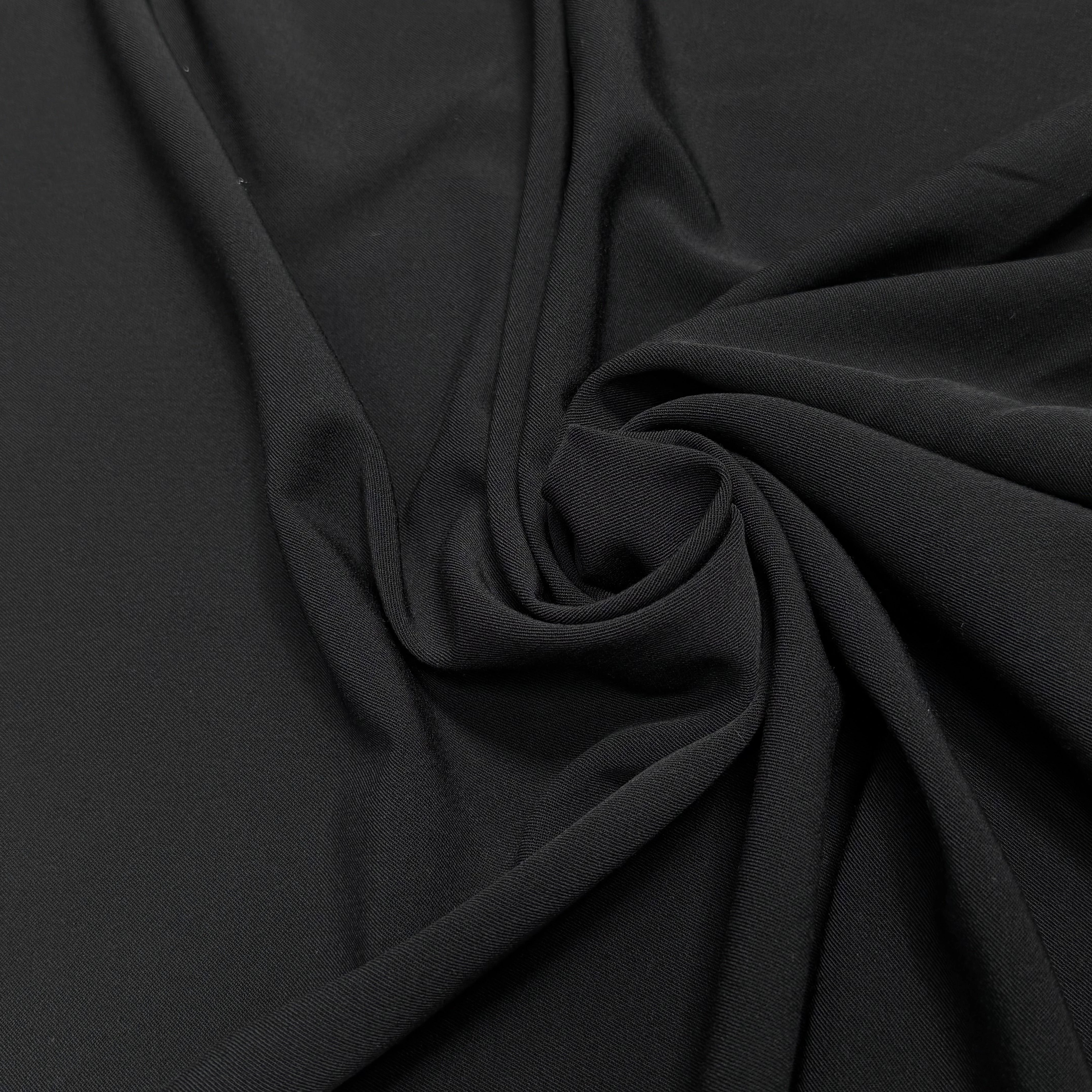 DRAPERIE SERGÉE POLYAINE NOIR 43% LAINE STRETCH - My Little Coupon