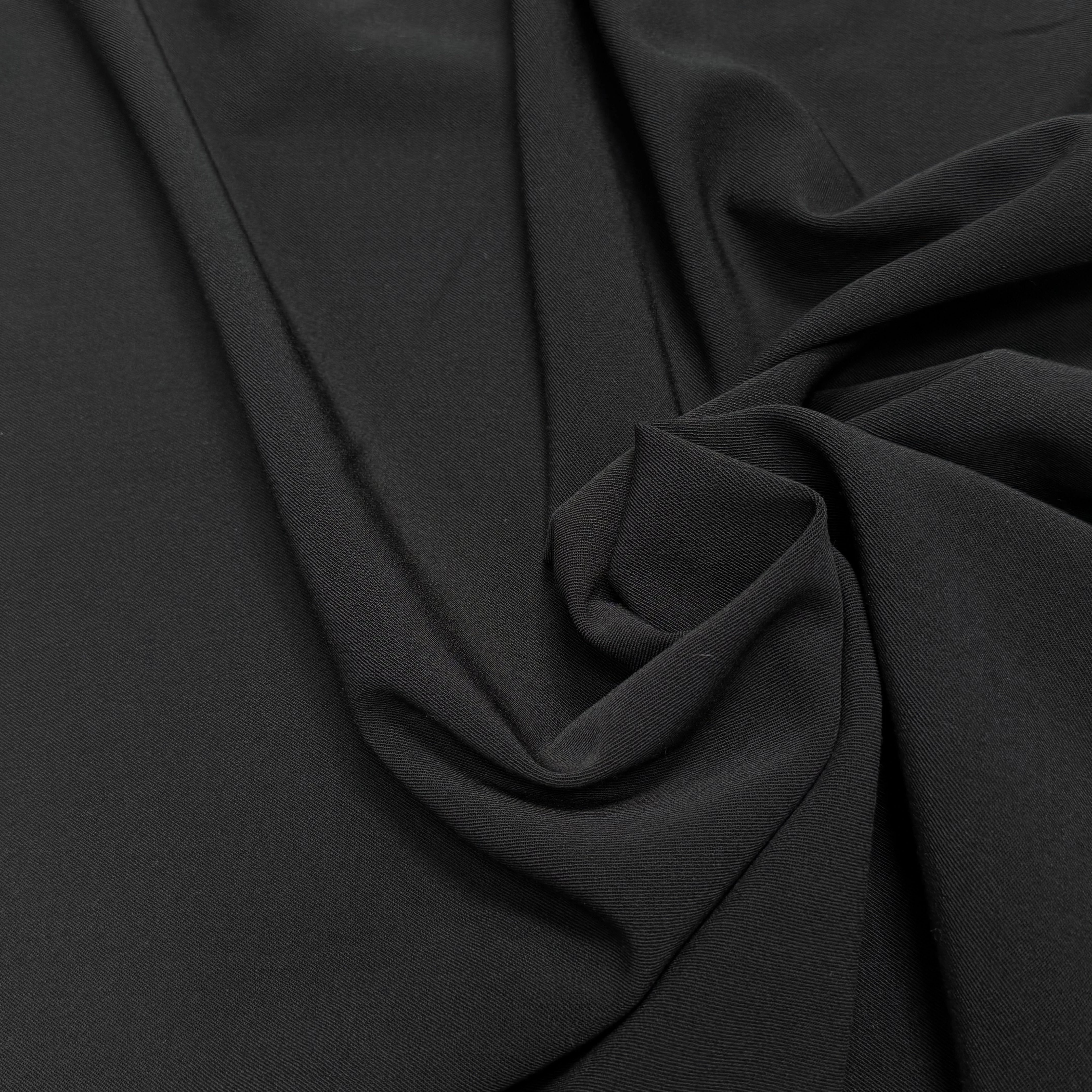 DRAPERIE SERGÉE POLYAINE NOIR 43% LAINE STRETCH - My Little Coupon