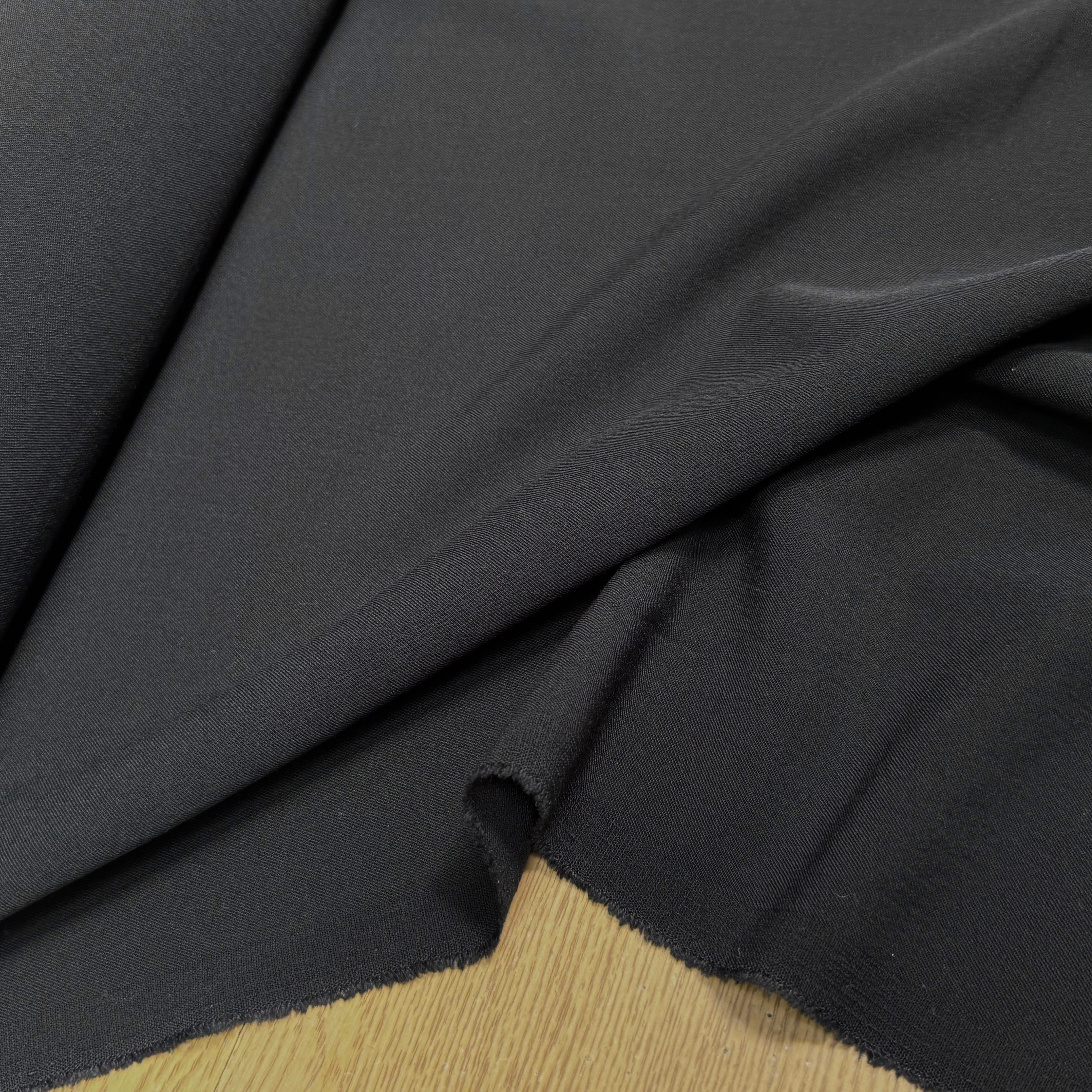 DRAPERIE SERGÉE POLYAINE NOIR 43% LAINE STRETCH - My Little Coupon