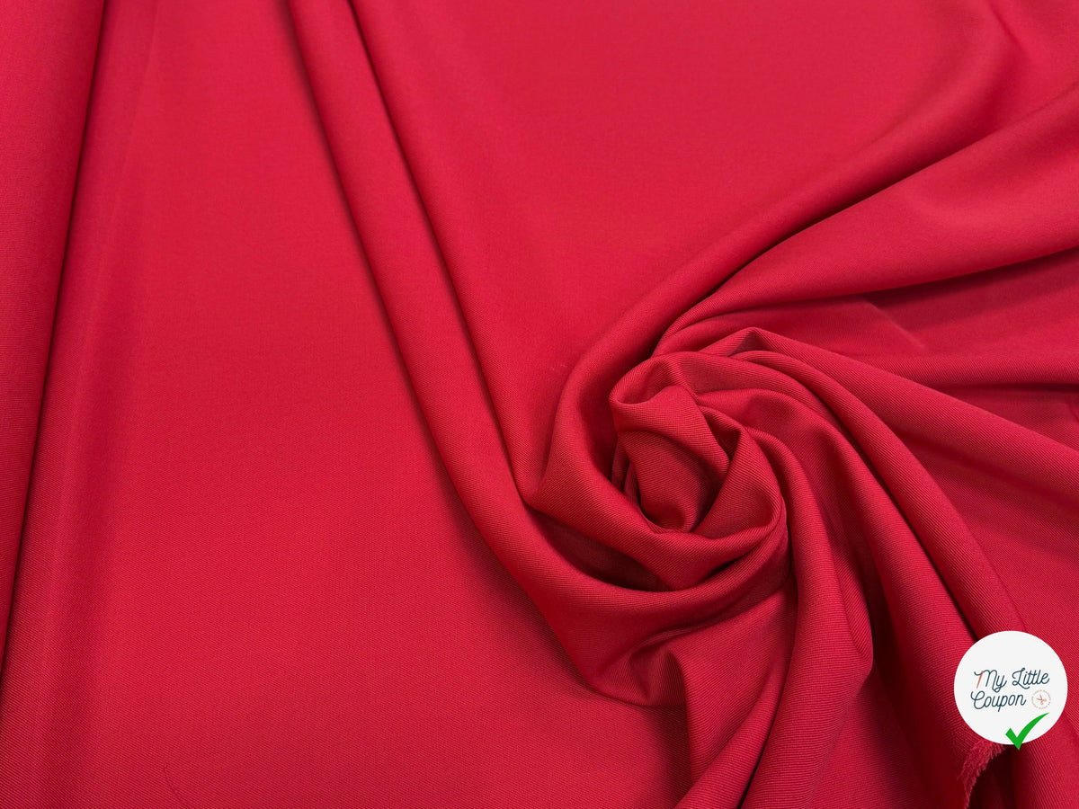 DRAPERIE SERGÉE POLYLAINE ROUGE PARFAITE TENUE - My Little Coupon