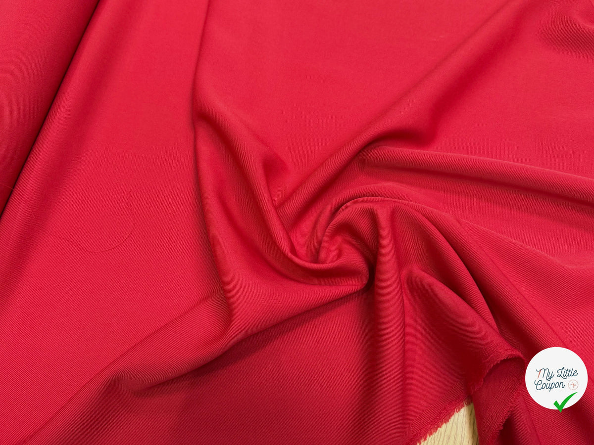 DRAPERIE SERGÉE POLYLAINE ROUGE PARFAITE TENUE - My Little Coupon