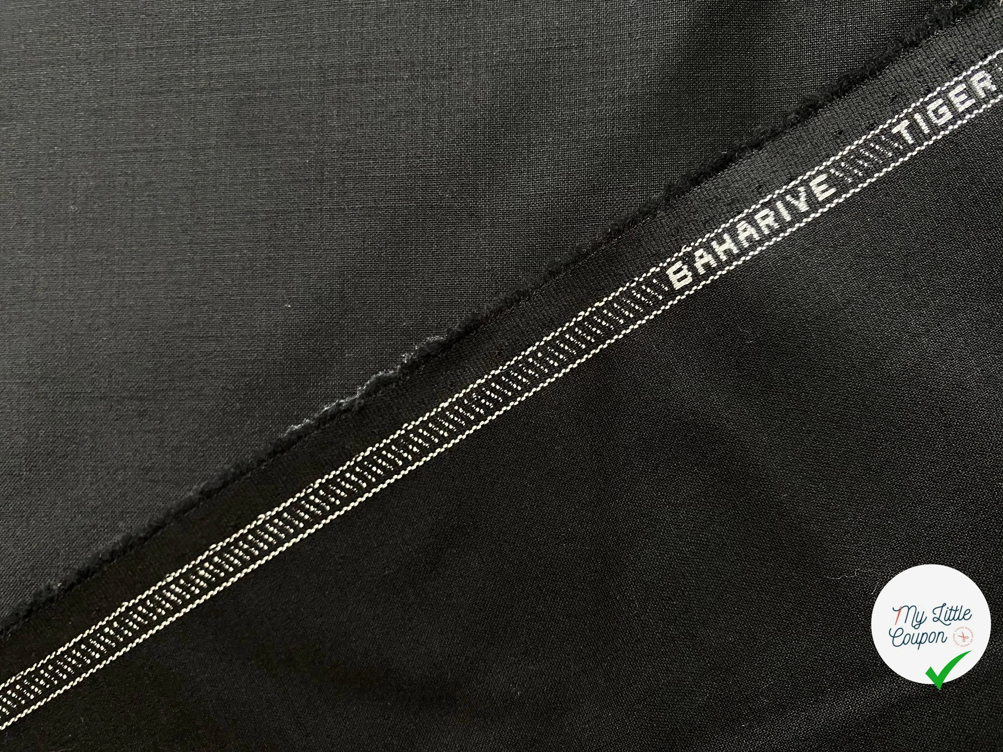 DRAPERIE EXTENSIBLE NOIRE 94%LAINE VIERGE - My Little Coupon - tissu - coudre