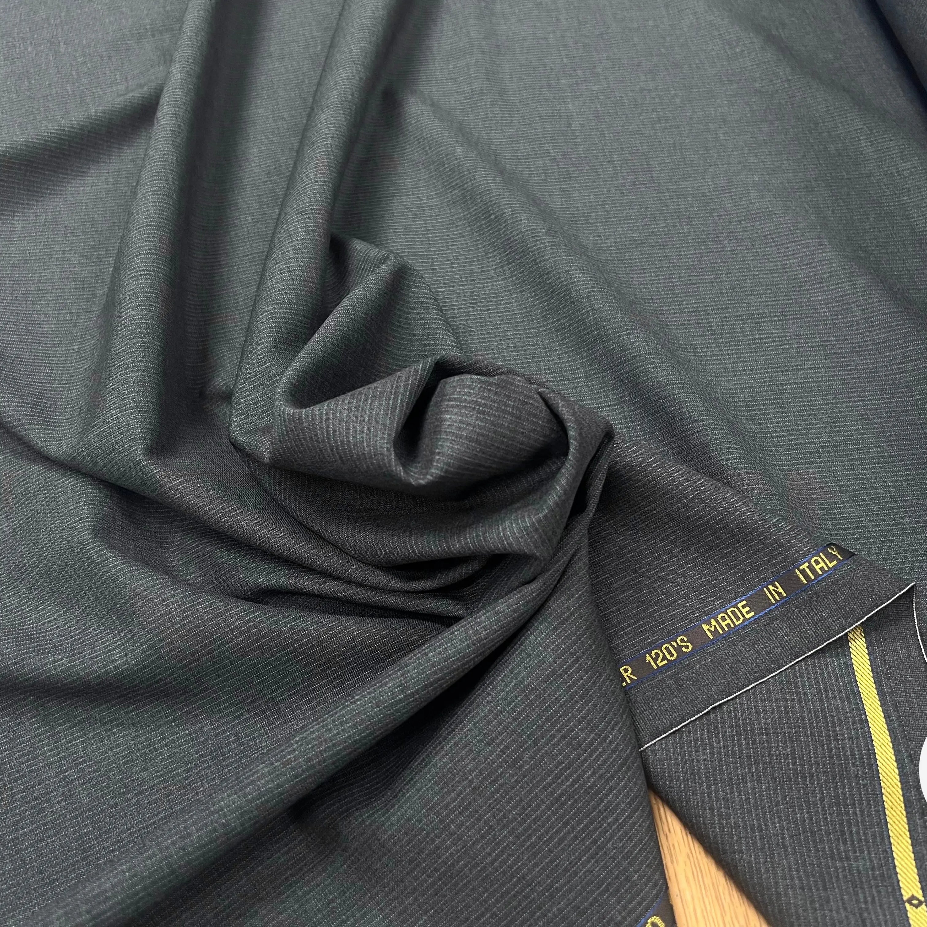 DRAPERIE SUPER 120 VITALE BARBERIS GRISE RAYURES LISIÈRE PARLANTE - My Little Coupon