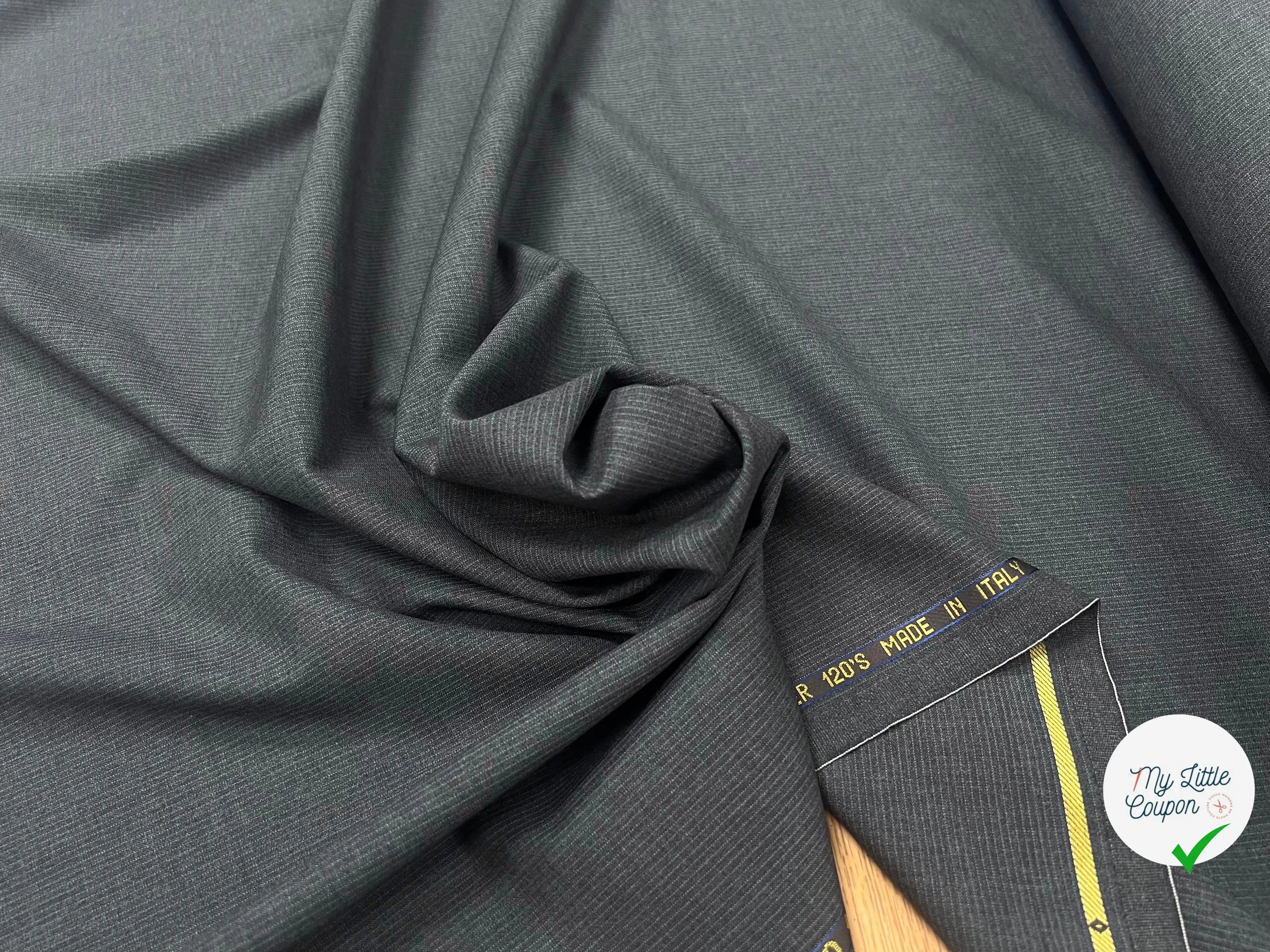 DRAPERIE SUPER 120 VITALE BARBERIS GRISE RAYURES LISIÈRE PARLANTE - My Little Coupon