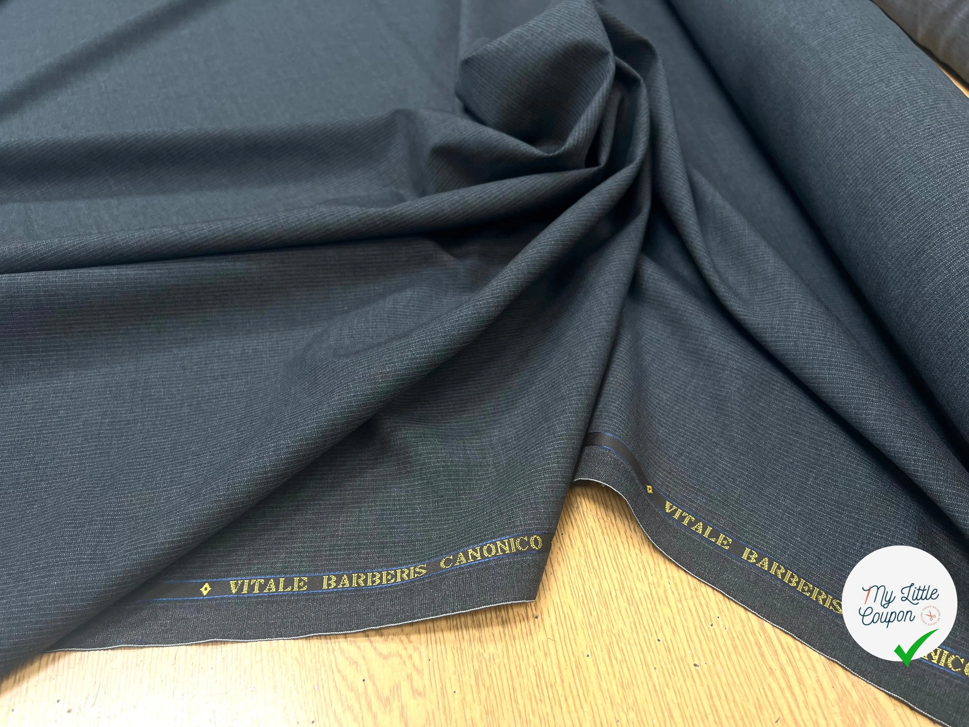 DRAPERIE SUPER 120 VITALE BARBERIS GRISE RAYURES LISIÈRE PARLANTE - My Little Coupon