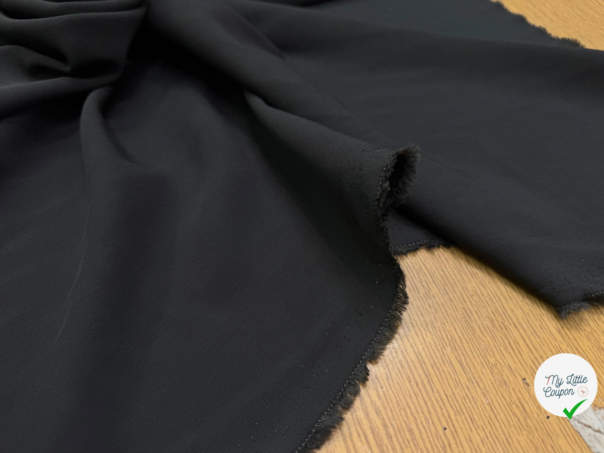 DRAPERIE TEXTURÉE VISCOSE ET LAINE GRIS FONCÉ TOMBÉ FLUIDE MADE IN ITALY - My Little Coupon