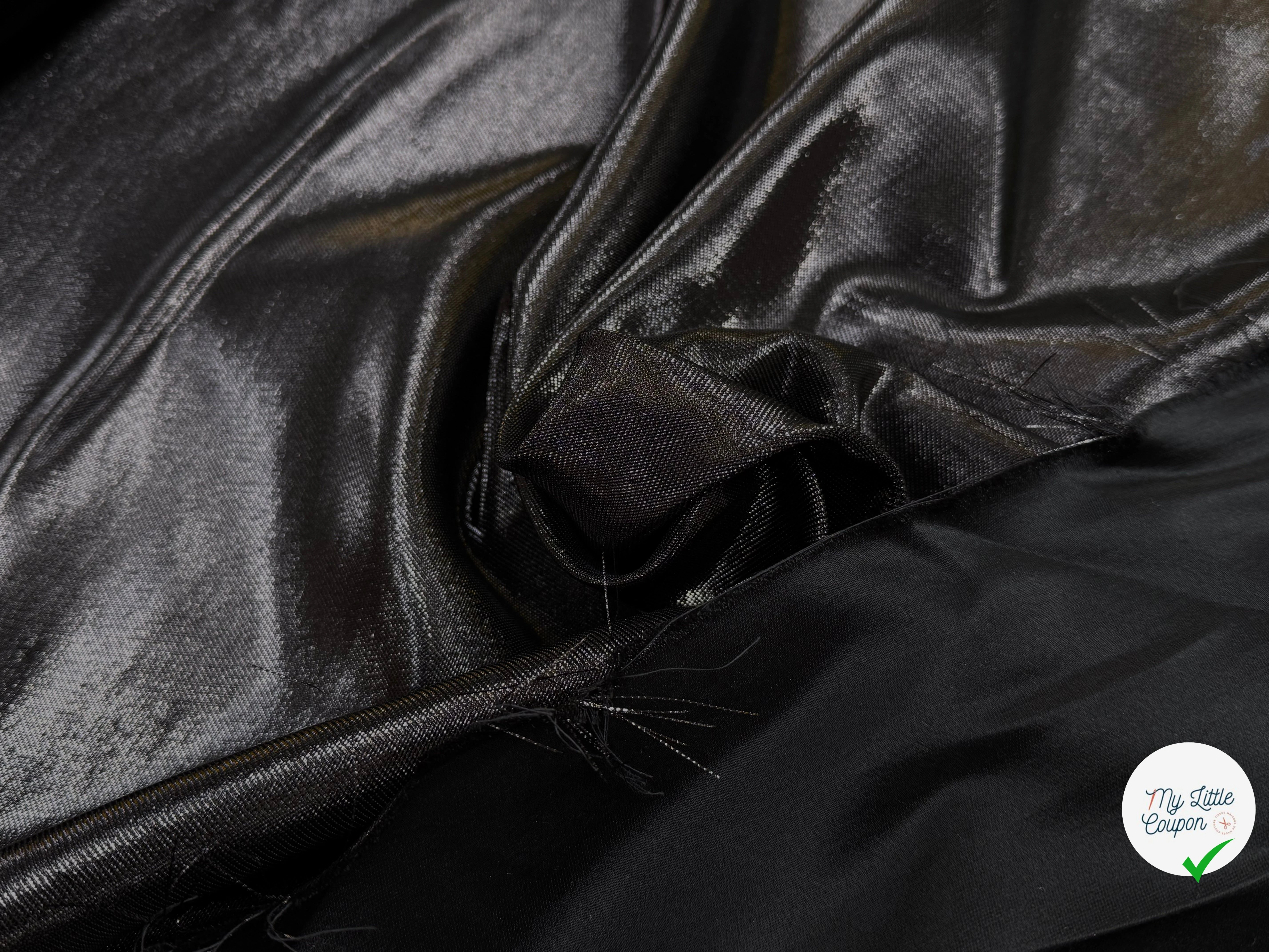 DRILL CHANGEANT POLYVISCOSE SHINY NOIR - My Little Coupon