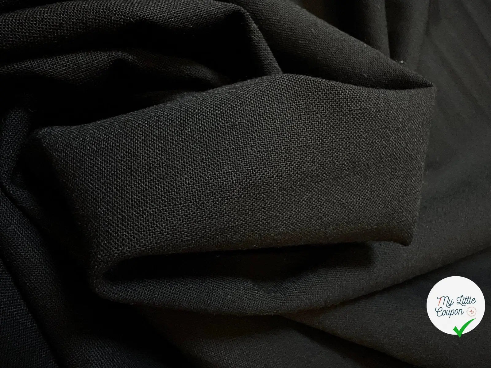 ÉTAMINE POLYLAINE NOIR - My Little Coupon - tissu - coudre