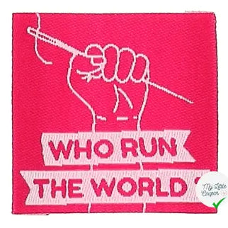 ÉTIQUETTE À COUDRE TISSÉES BOHIN - " WHO RUN THE WORLD ?" - My Little Coupon