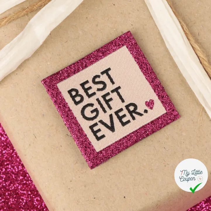 ETIQUETTE À COUDRE TISSÉES BOHIN - "BEST GIFT EVER" - My Little Coupon