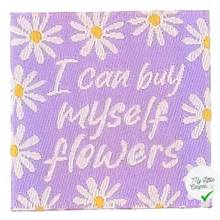 ÉTIQUETTE À COUDRE TISSÉES BOHIN - "I CAN BUY MYSELF FLOWERS" - My Little Coupon