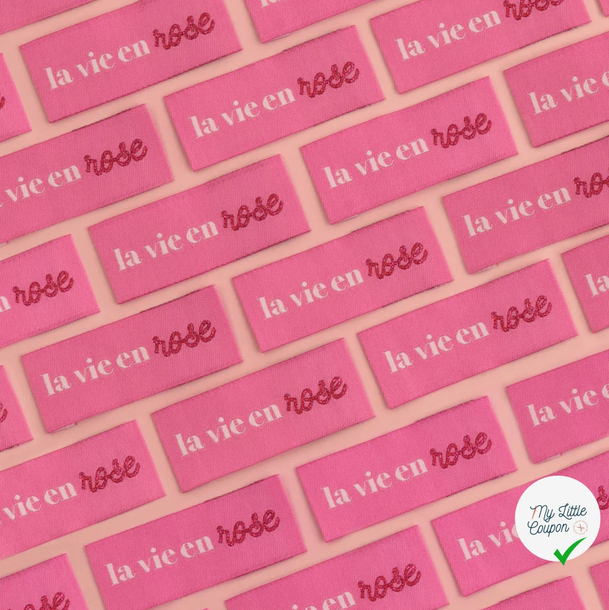 ETIQUETTE À COUDRE TISSÉES BOHIN - "LA VIE EN ROSE" - My Little Coupon