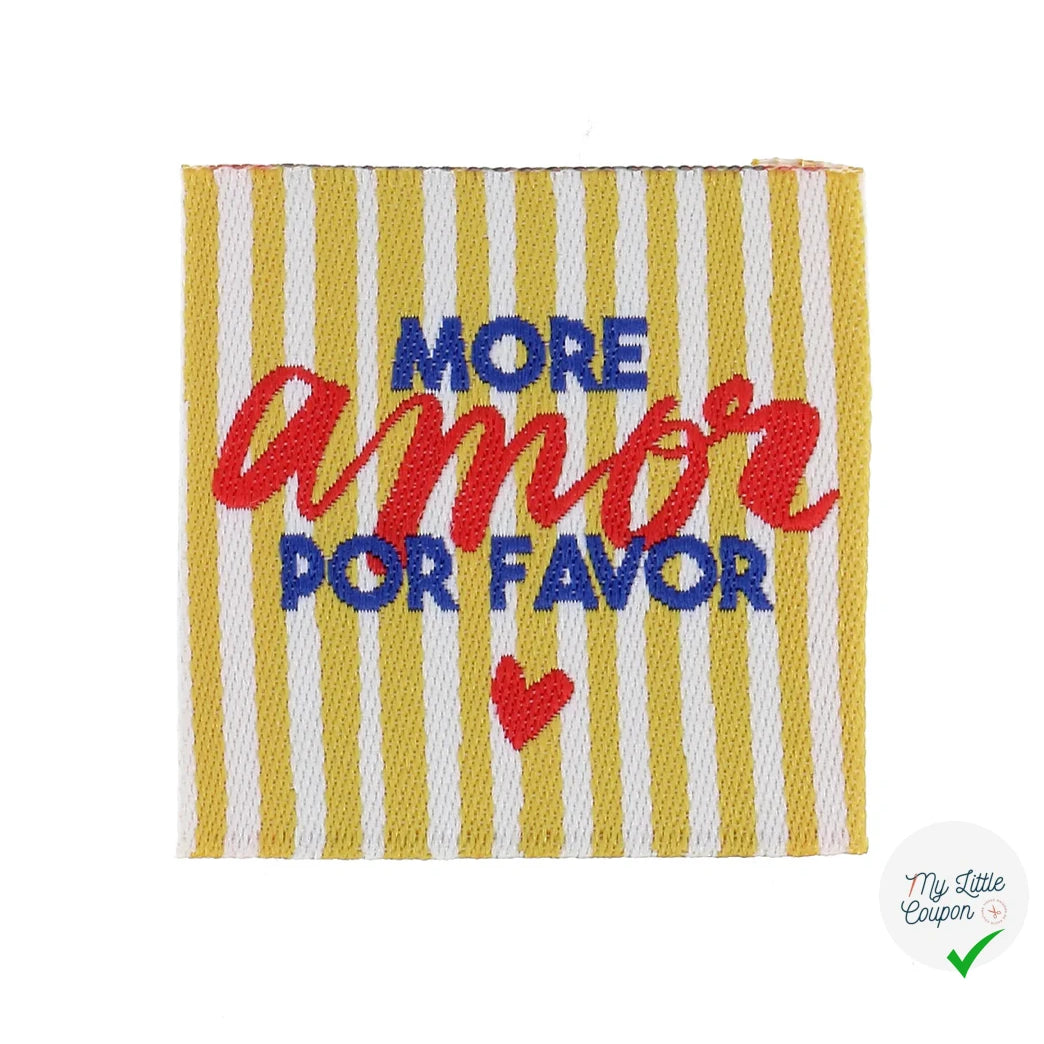 ETIQUETTE À COUDRE TISSÉES BOHIN - "MORE AMOR POR FAVOR" - My Little Coupon