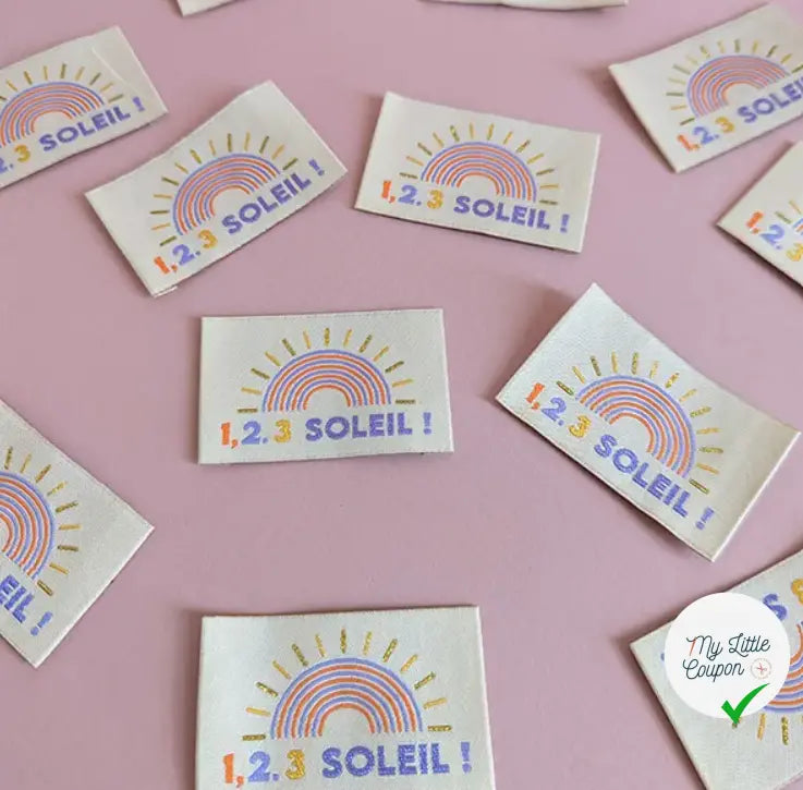 Etiquettes à coudre “Purple Mix” - lot de 6 MLC INTERN