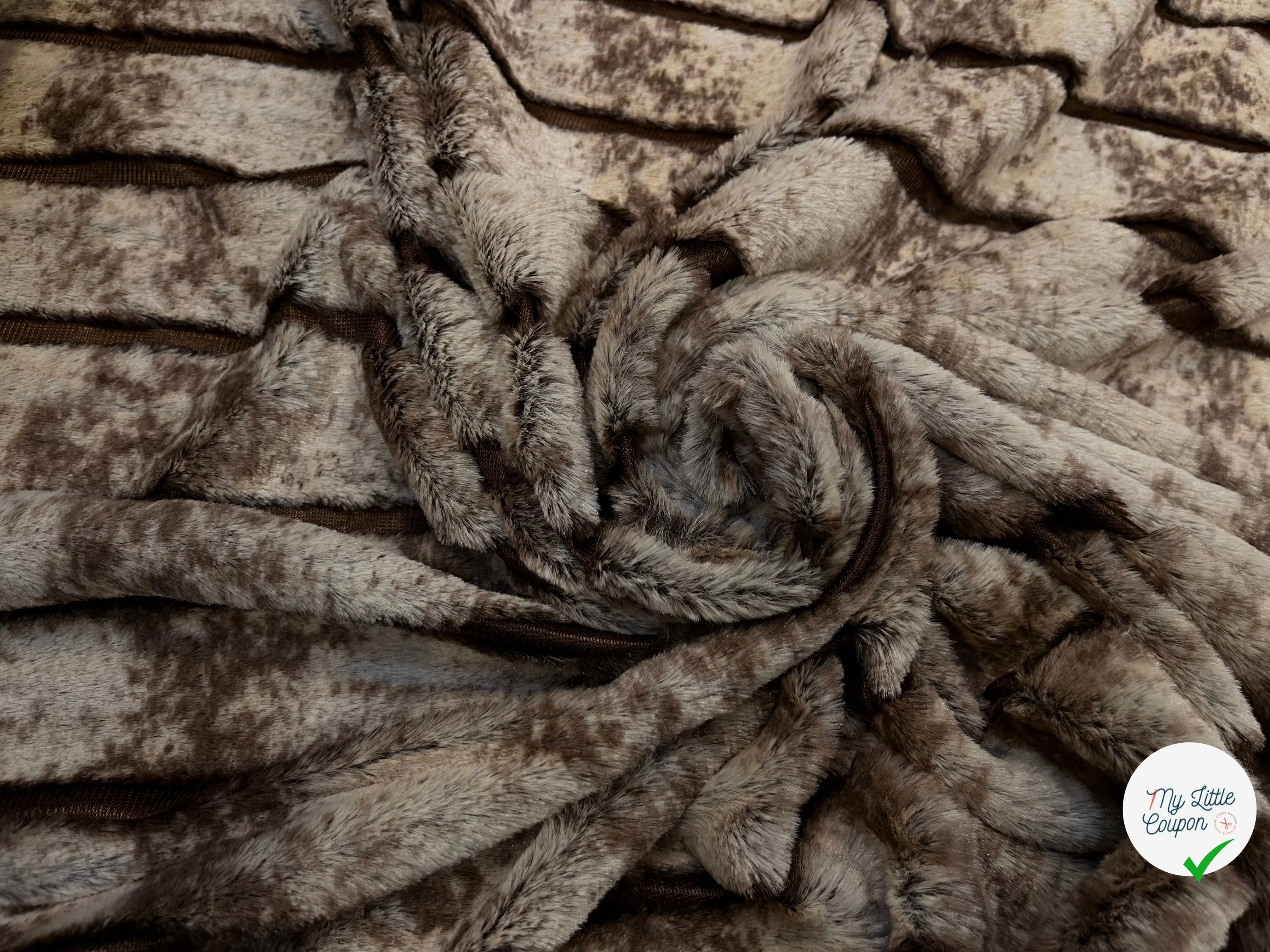 FAUSSE FOURRURE RAYURE MARRON ET BEIGE FONCÉ - My Little Coupon