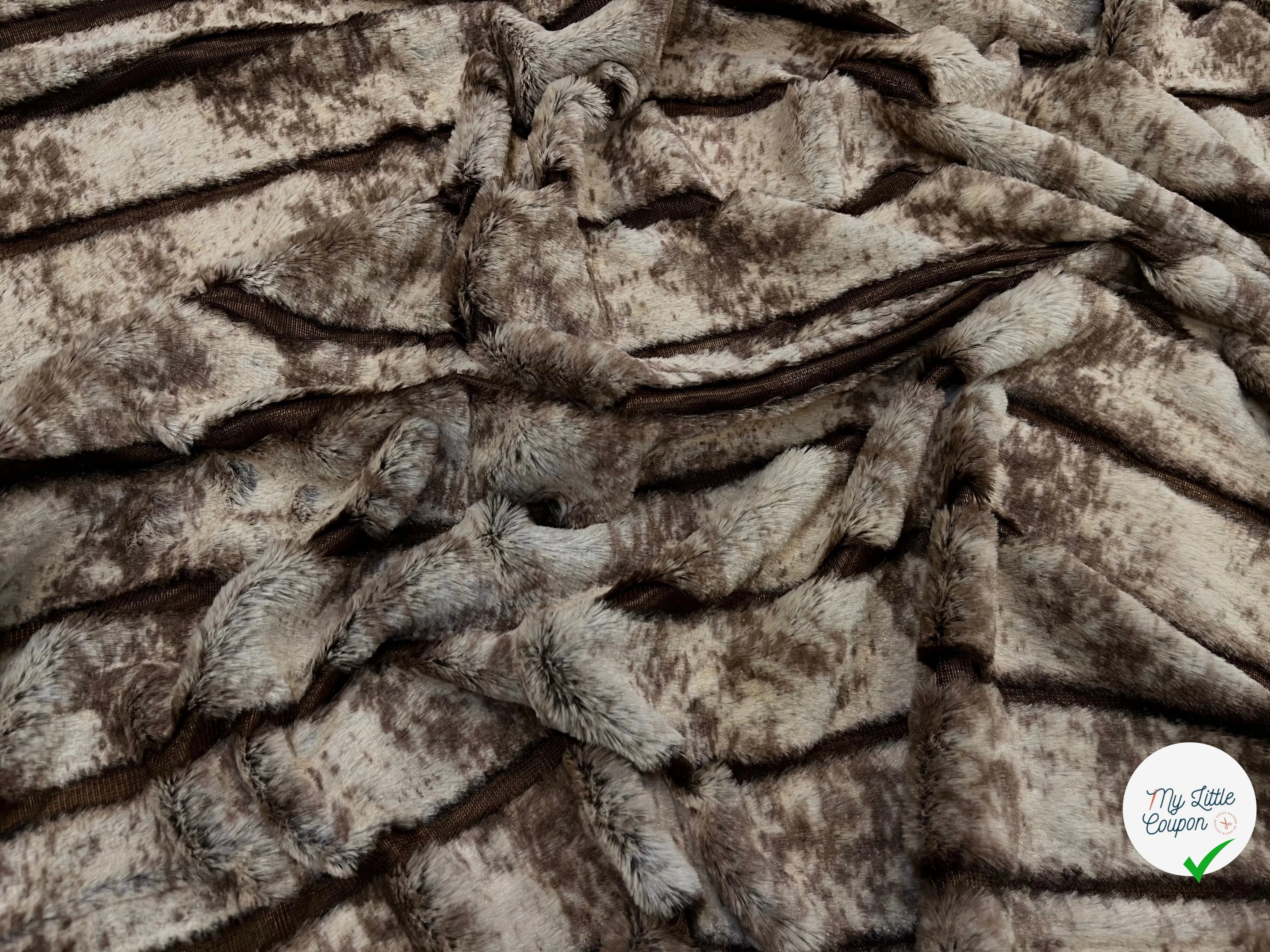 FAUSSE FOURRURE RAYURE MARRON ET BEIGE FONCÉ - My Little Coupon