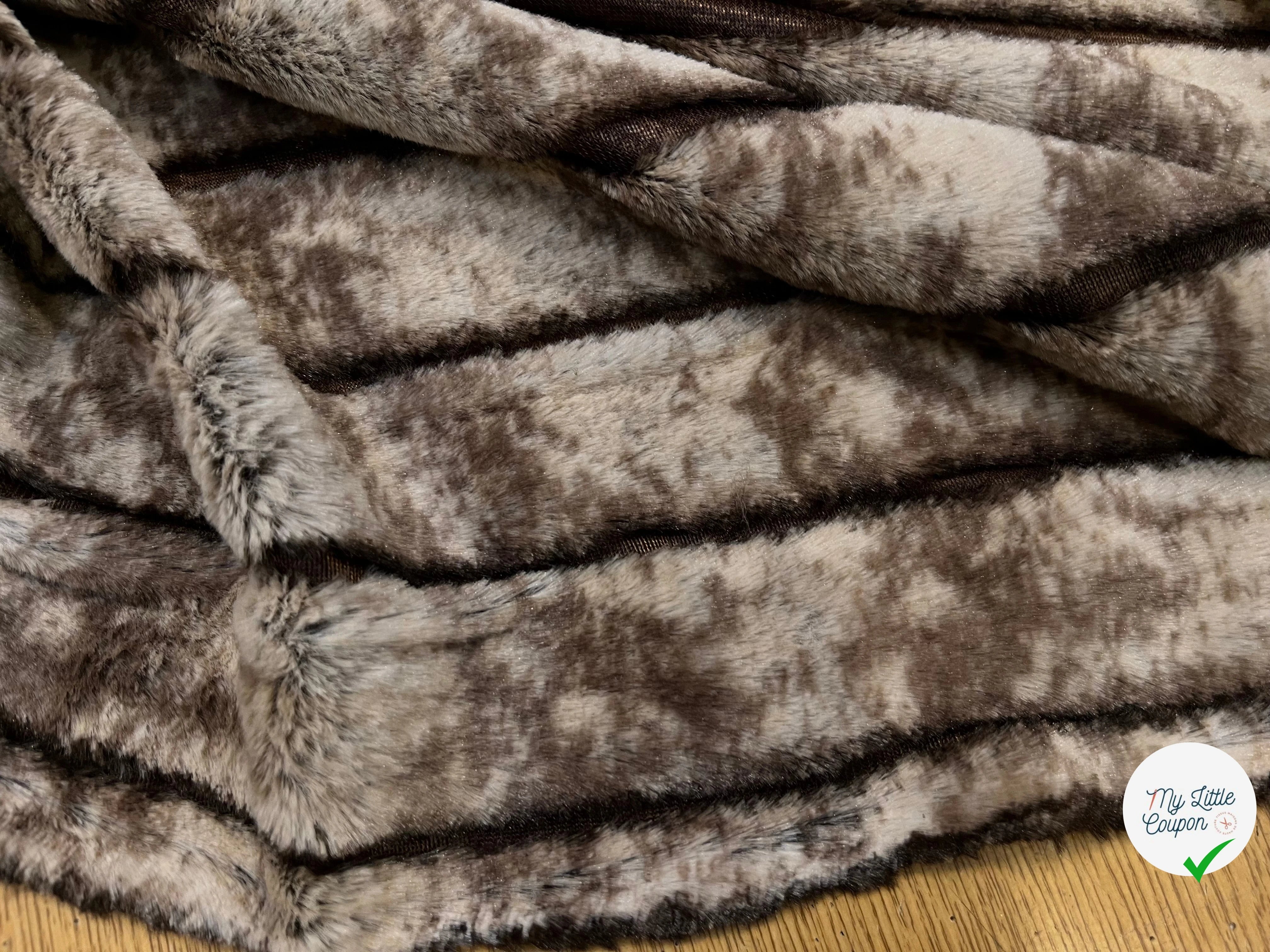 FAUSSE FOURRURE RAYURE MARRON ET BEIGE FONCÉ - My Little Coupon