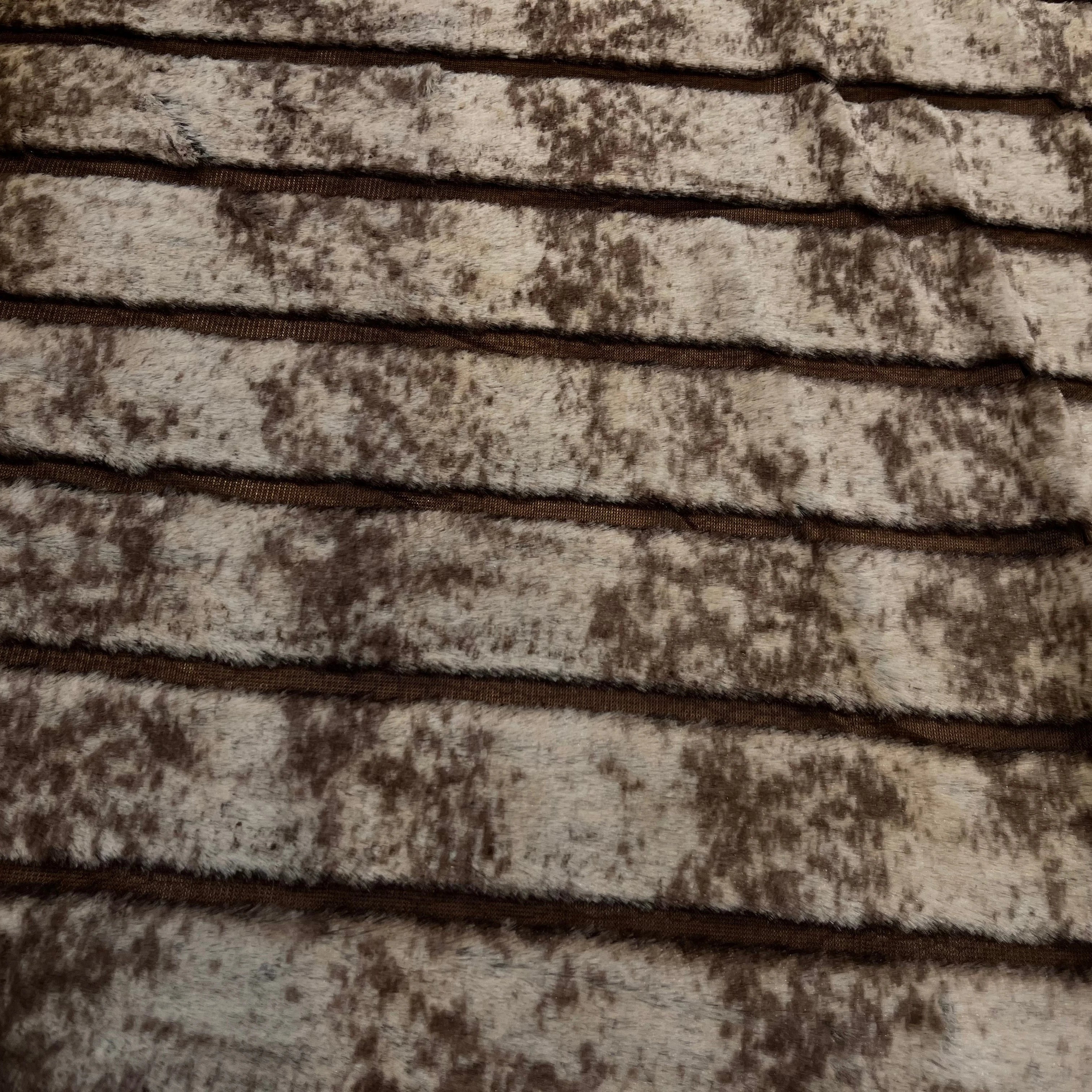 FAUSSE FOURRURE RAYURE MARRON ET BEIGE FONCÉ - My Little Coupon