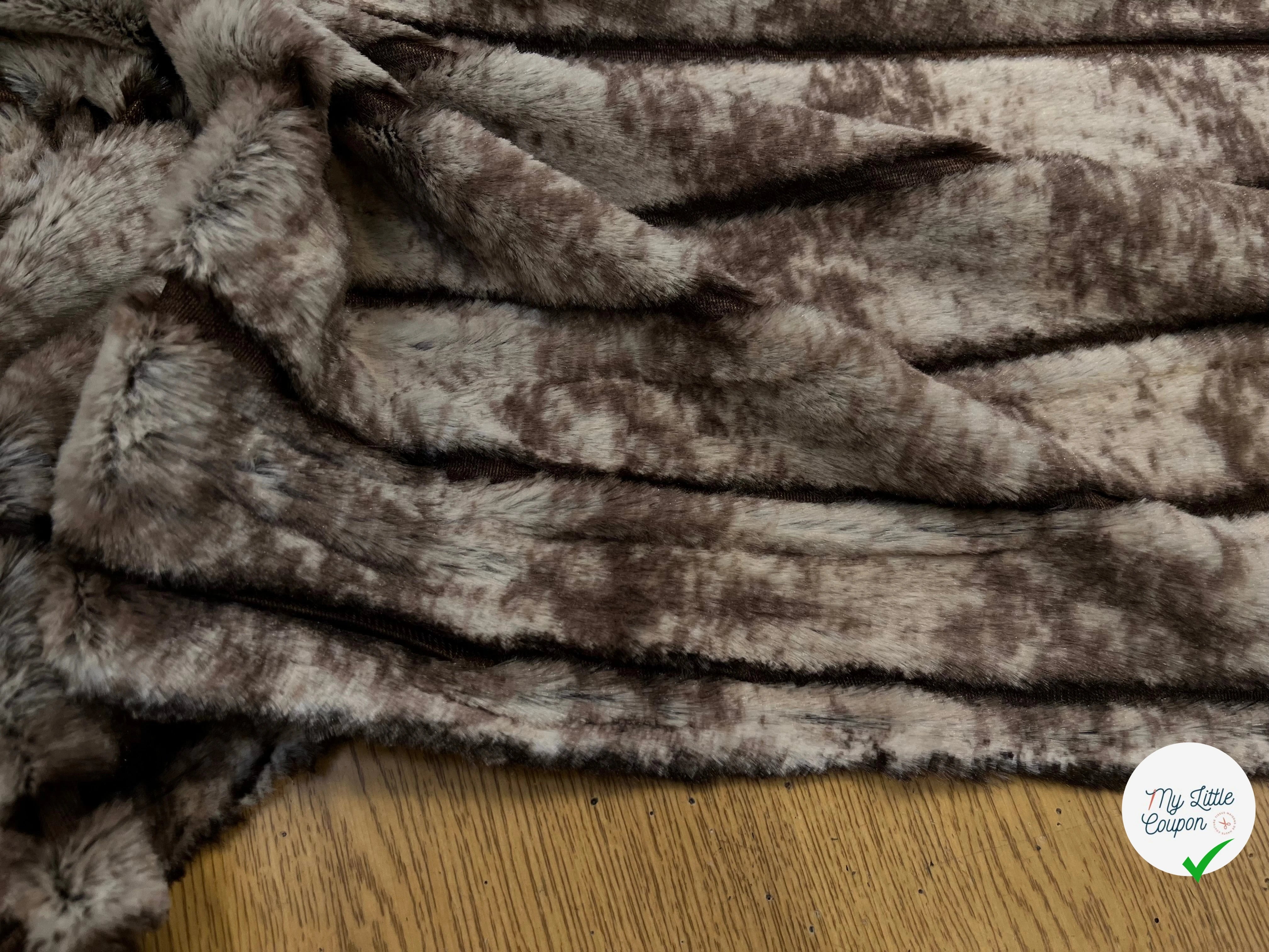 FAUSSE FOURRURE RAYURE MARRON ET BEIGE FONCÉ - My Little Coupon