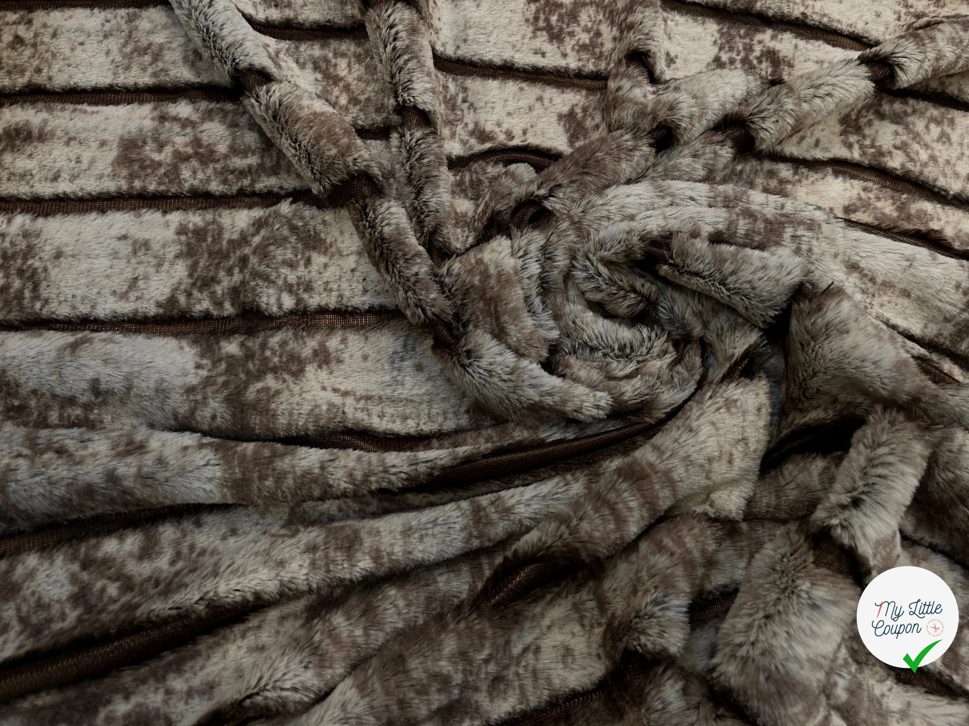 FAUSSE FOURRURE RAYURE MARRON ET BEIGE FONCÉ - My Little Coupon