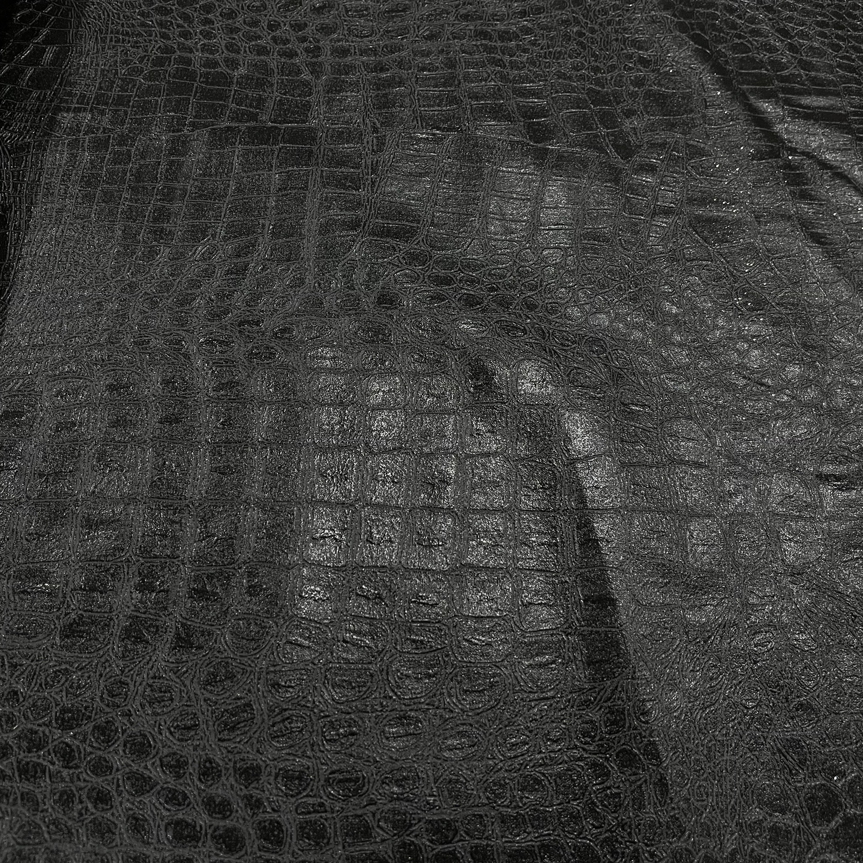 FAUX CUIR PEAU DE CROCODILLE NOIR - My Little Coupon