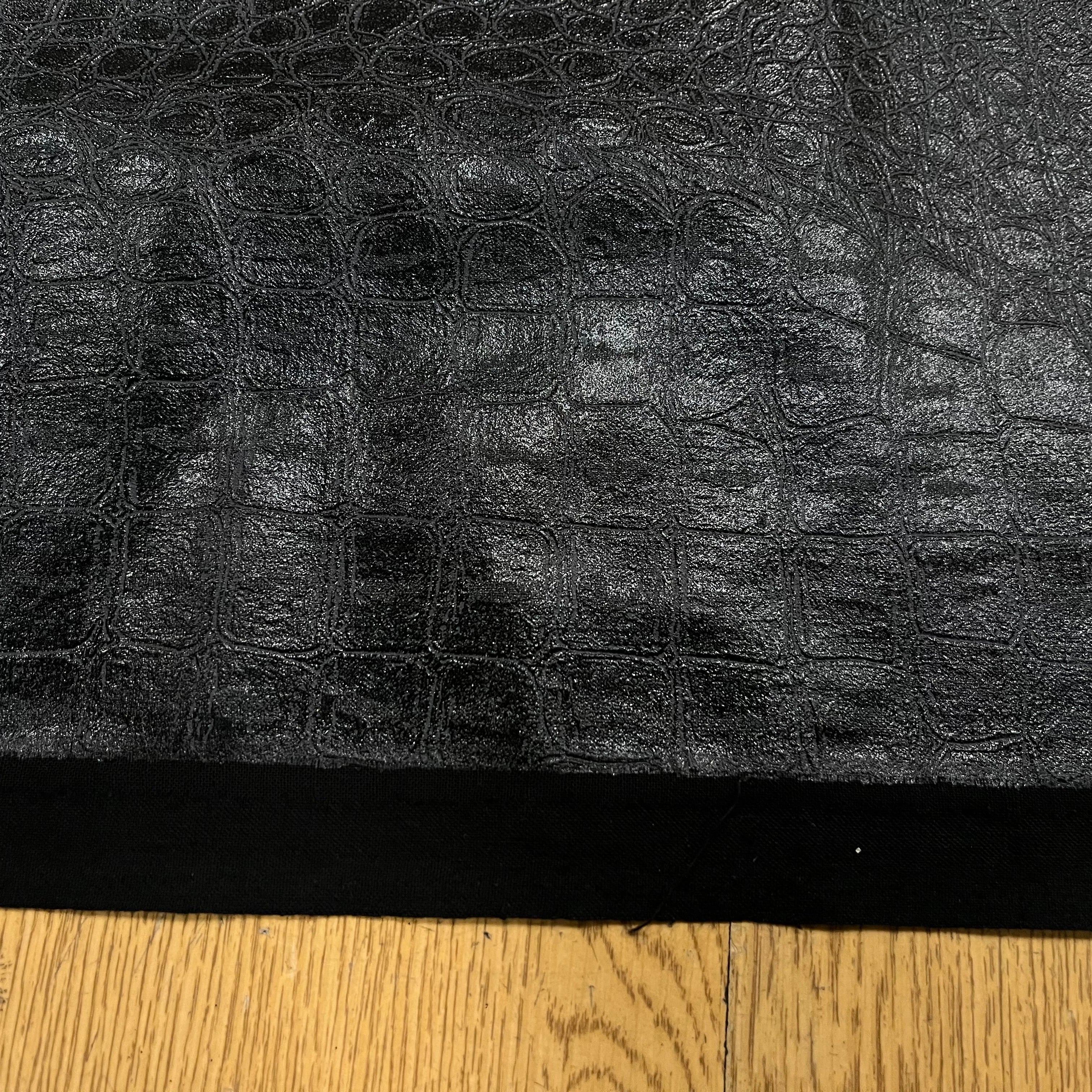 FAUX CUIR PEAU DE CROCODILLE NOIR - My Little Coupon