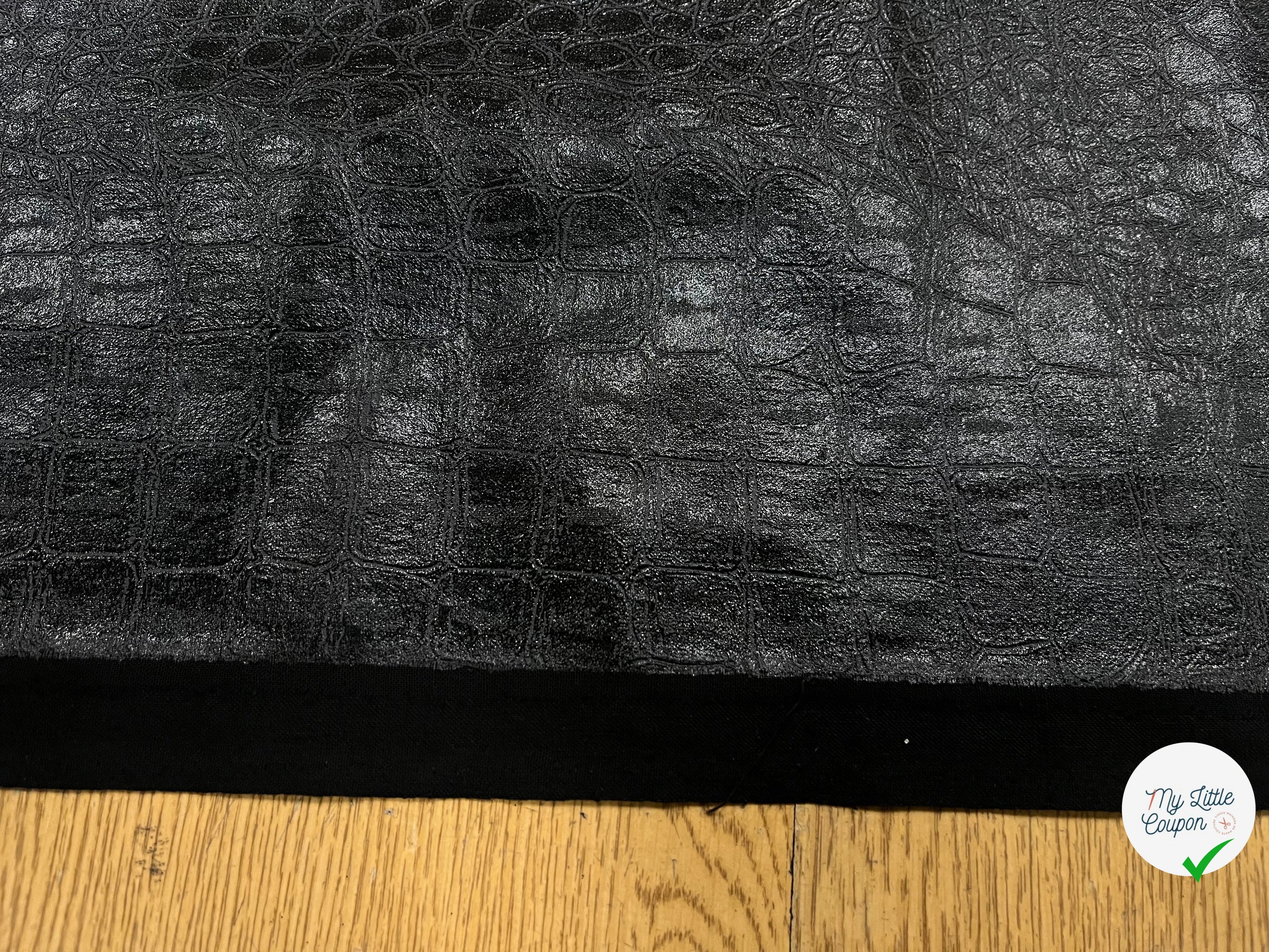FAUX CUIR PEAU DE CROCODILLE NOIR - My Little Coupon