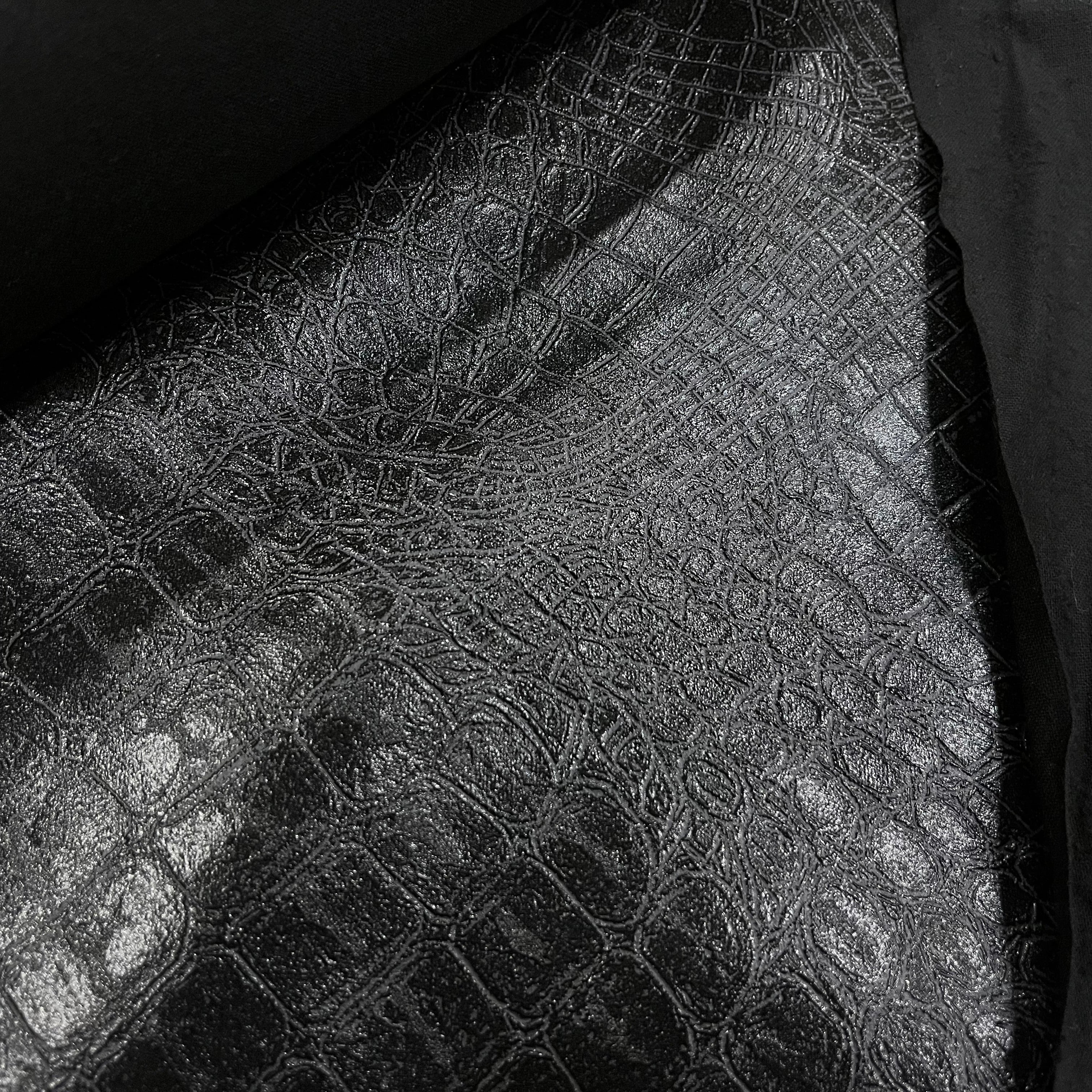 FAUX CUIR PEAU DE CROCODILLE NOIR - My Little Coupon